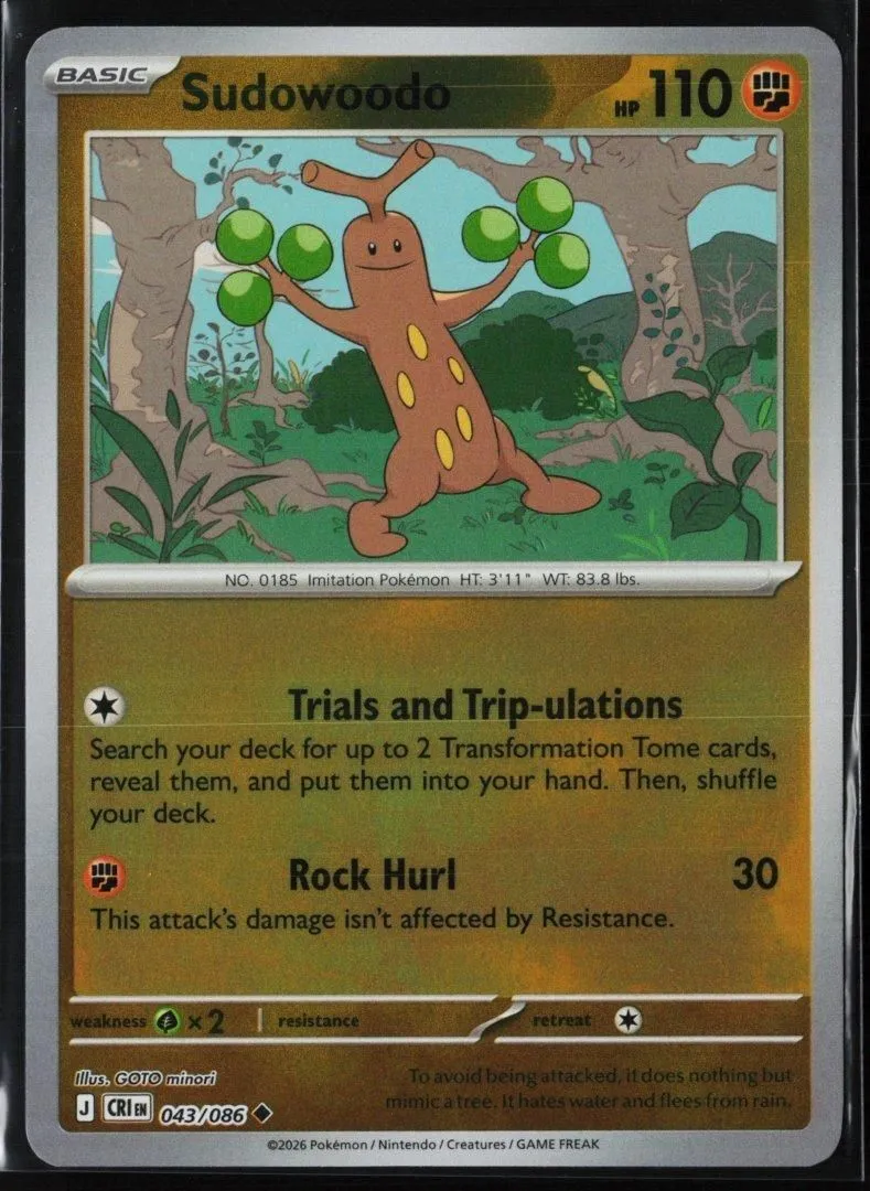 Sudowoodo - ME04: Chaos Rising 043/086 - Pokemon TCG - Uncommon Reverse Holo