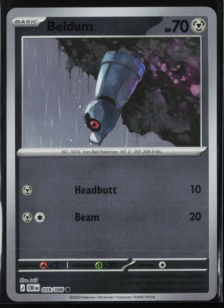 Beldum - ME04: Chaos Rising 059/086 - Pokemon TCG - Common Reverse Holo