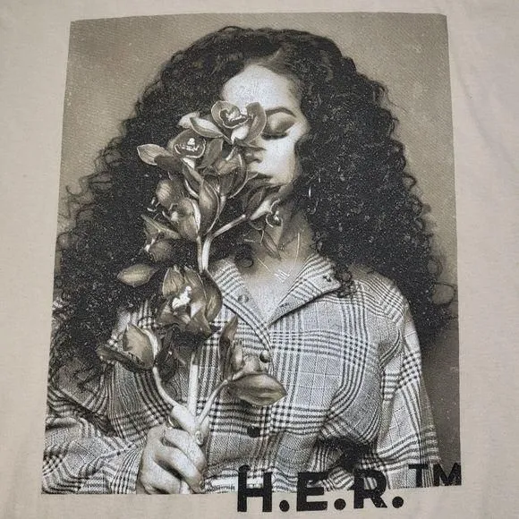 Product image for H.E.R. Graphic SS Tee By Goodie Two Sleeves Cream - Size XL