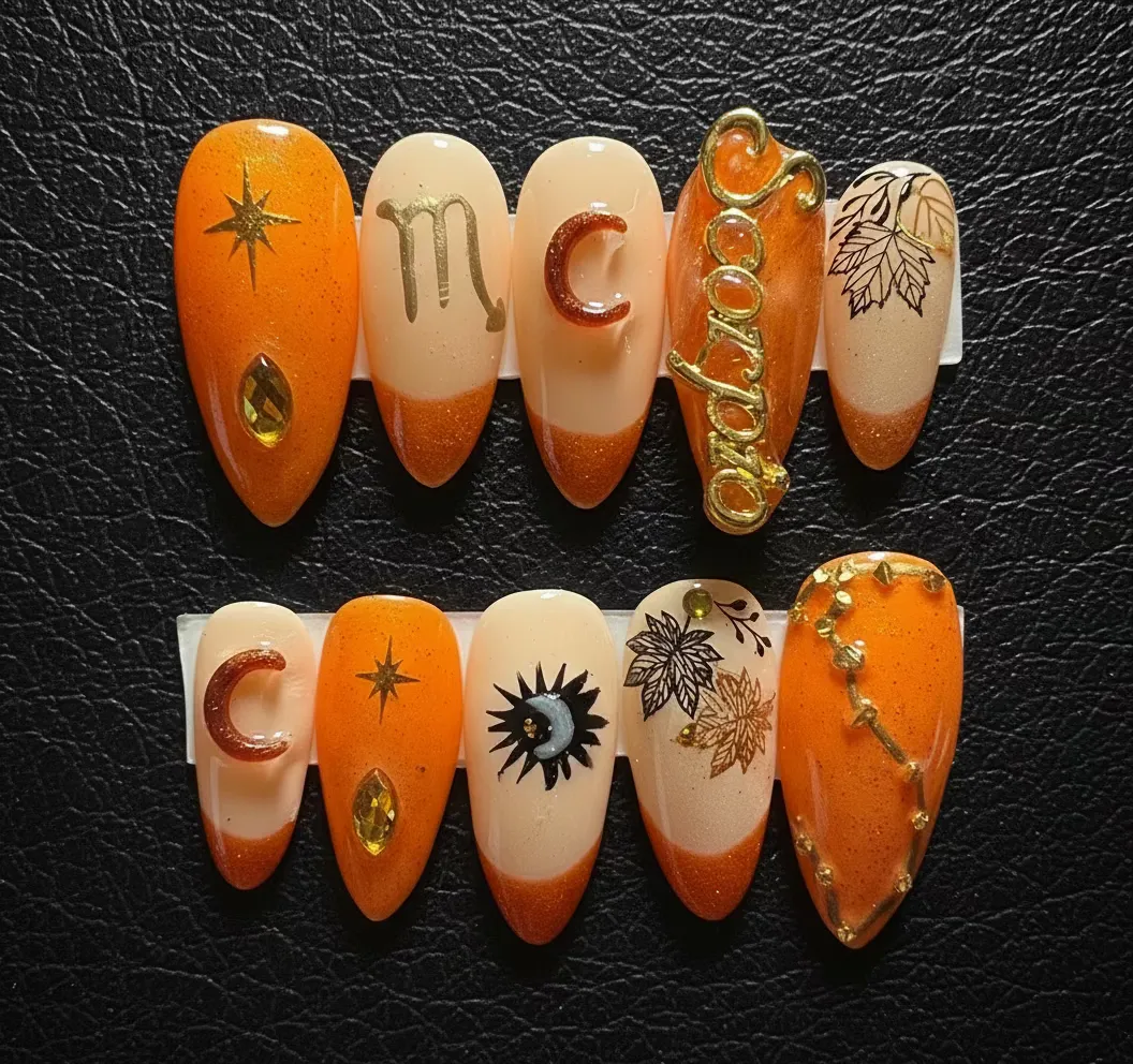 Scorpio + Citrine | Zodiac Series | Press-On Nail Set