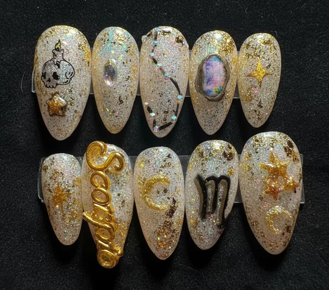 Scorpio + Opal | Zodiac Series | Press-On Nail Set