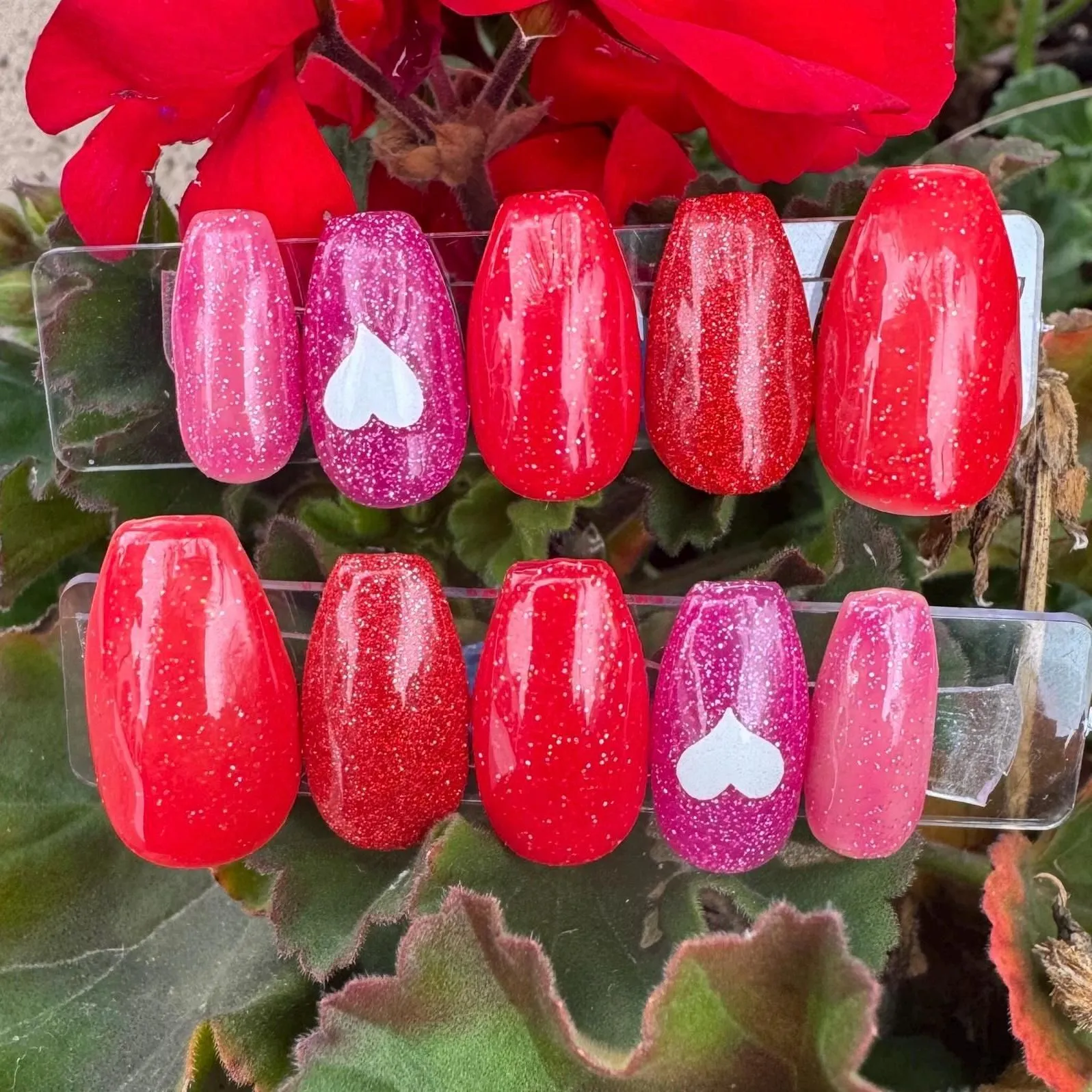 Valentine's Red & Pink | Love Series | Press-On Nail Set