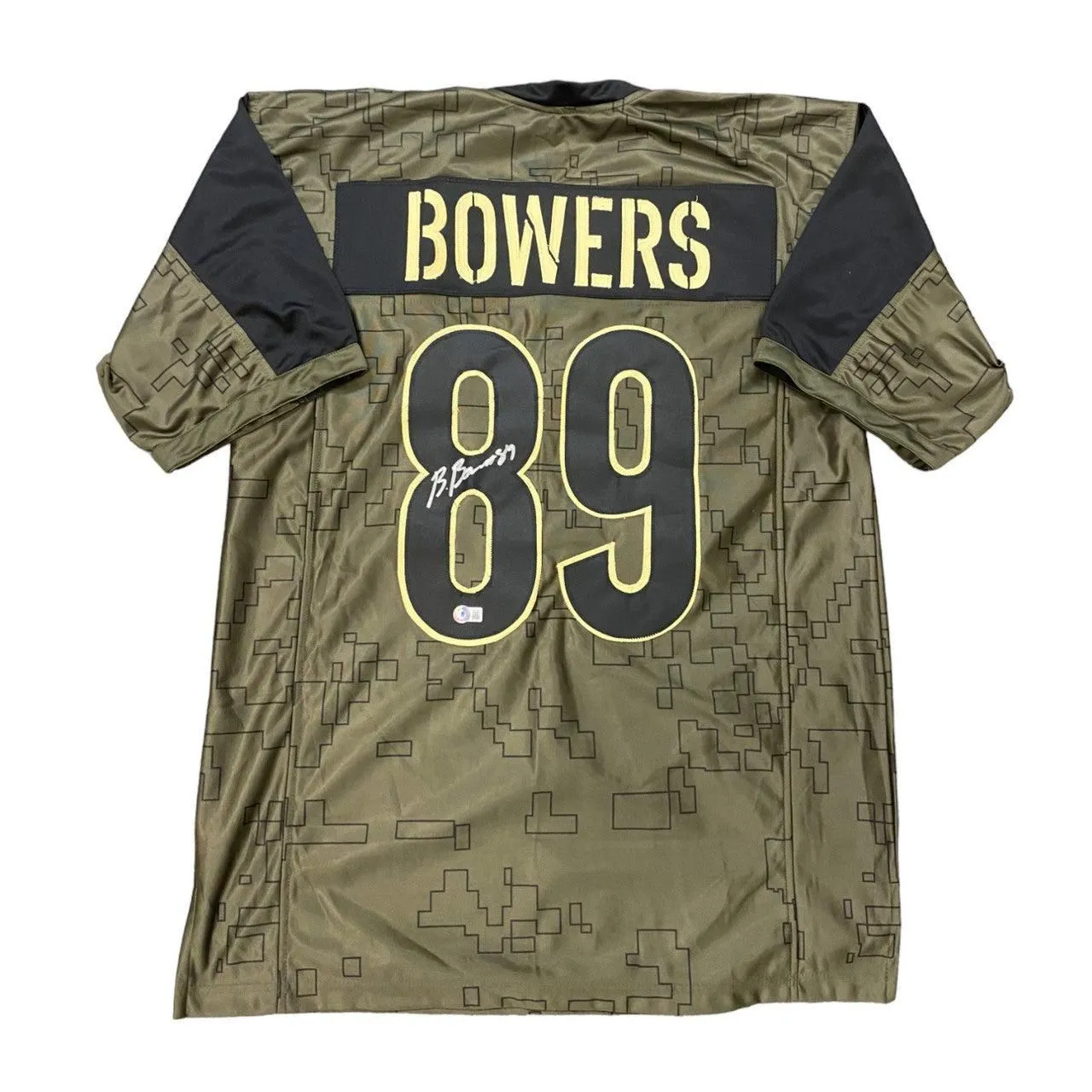 Brock Bowers Autographed Las Vegas Raiders XL Custom Salute to Service Jersey - Beckett