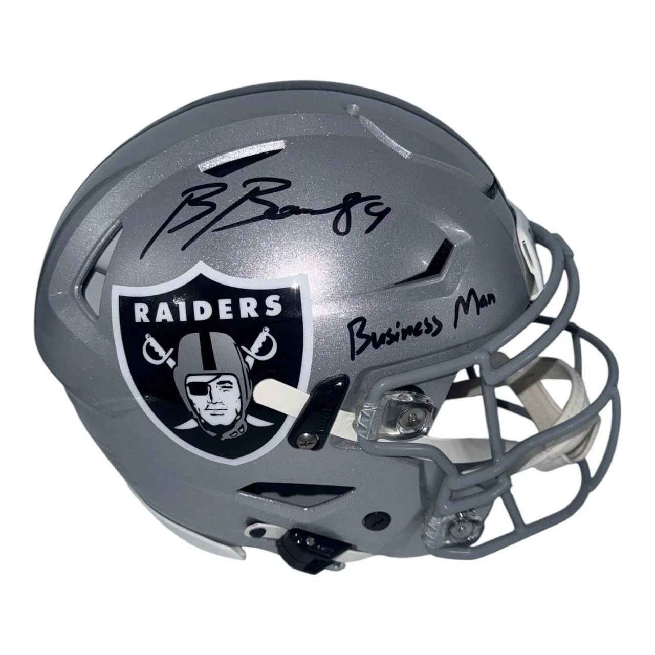 Brock Bowers Autographed Las Vegas Raiders Riddell Speedflex Authentic Helmet with "Business Man" Inscription- Beckett