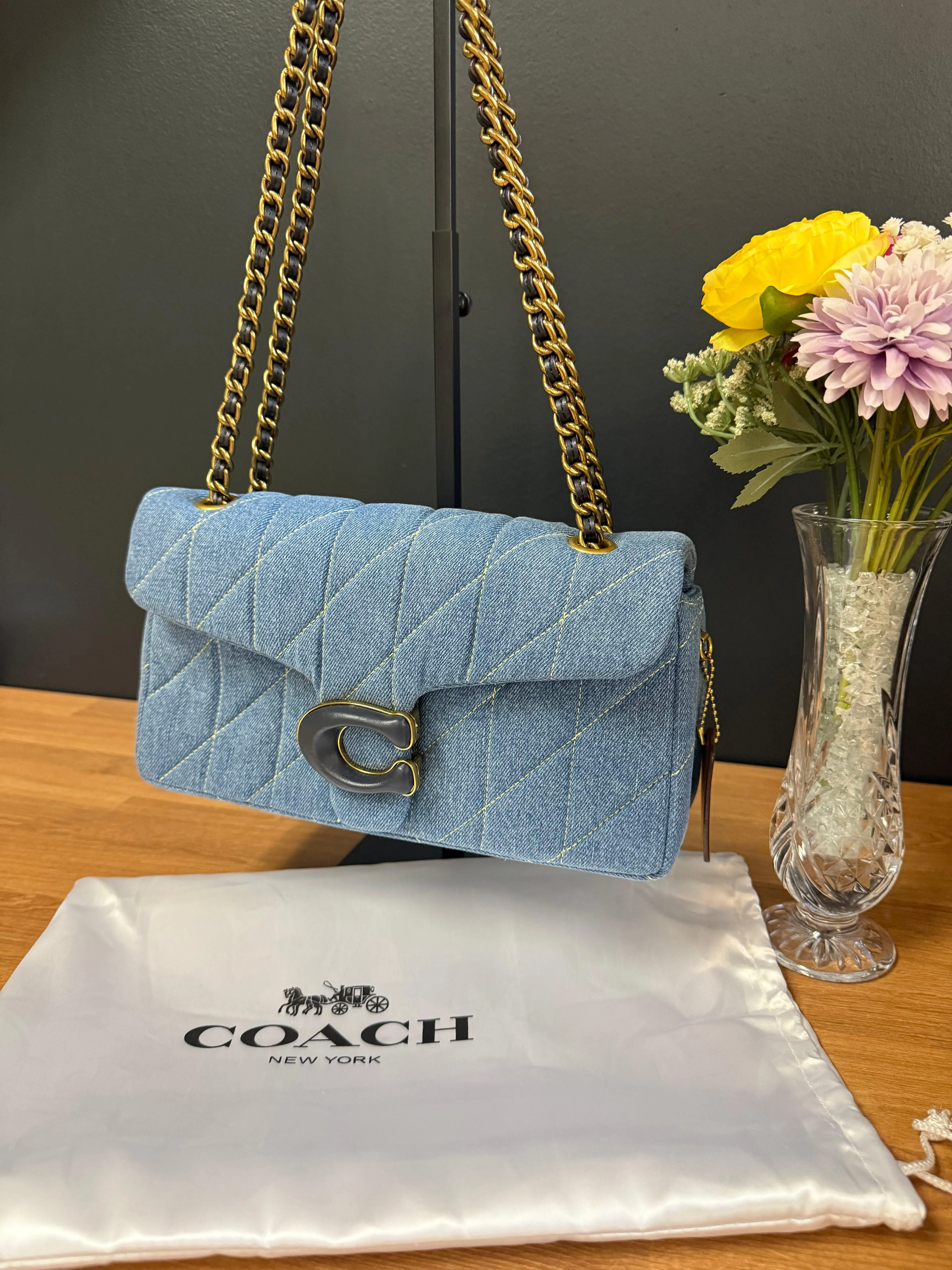 COACH Tabby 26 Quilted Denim Shoulder Bag