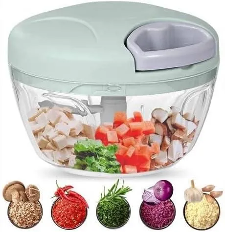 TM-0078 | (WN) Hand Pulled Manual 500ml Vegetable Garlic Chopper Cutter (500ml)