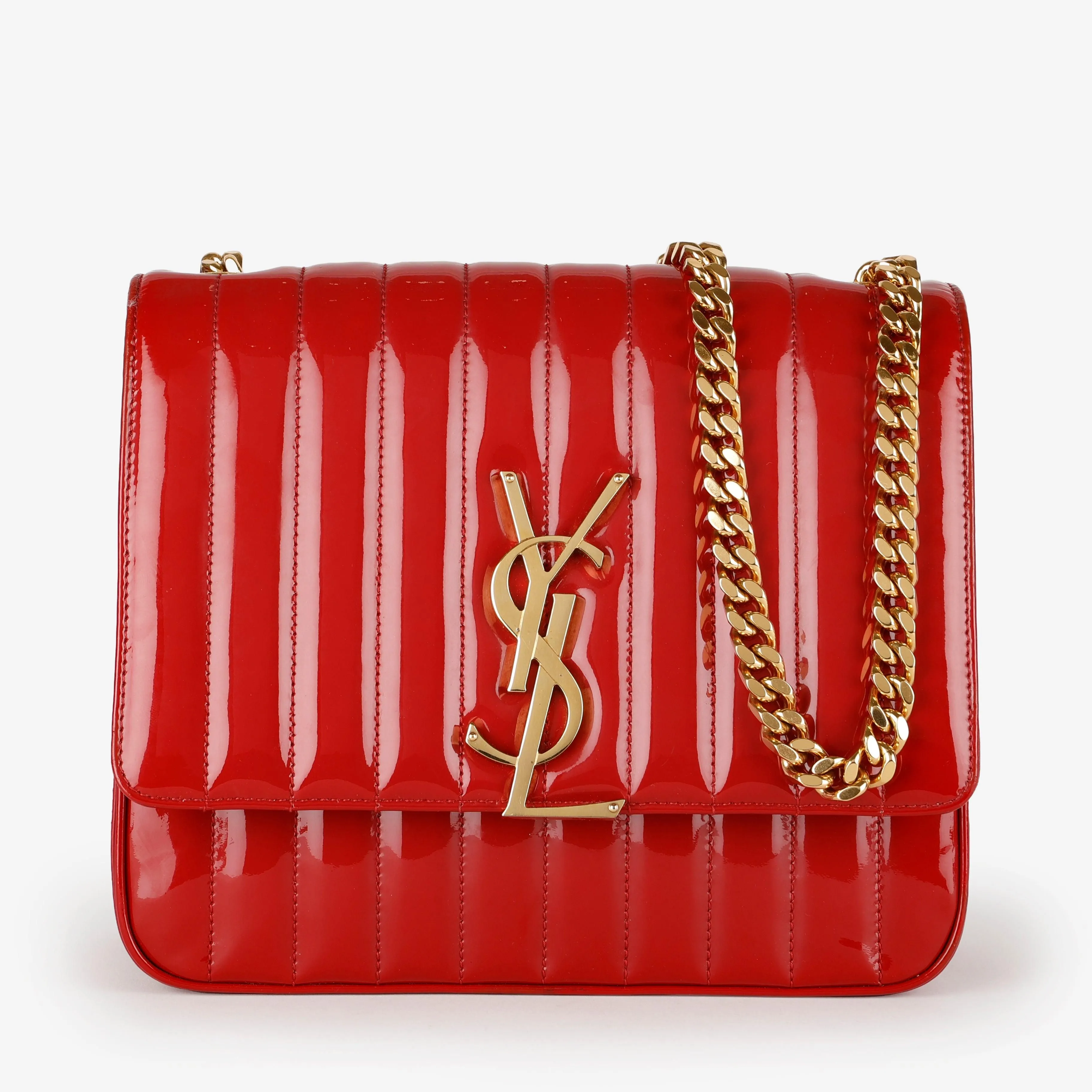Medium Vicky Crossbody, Red Patent Leather