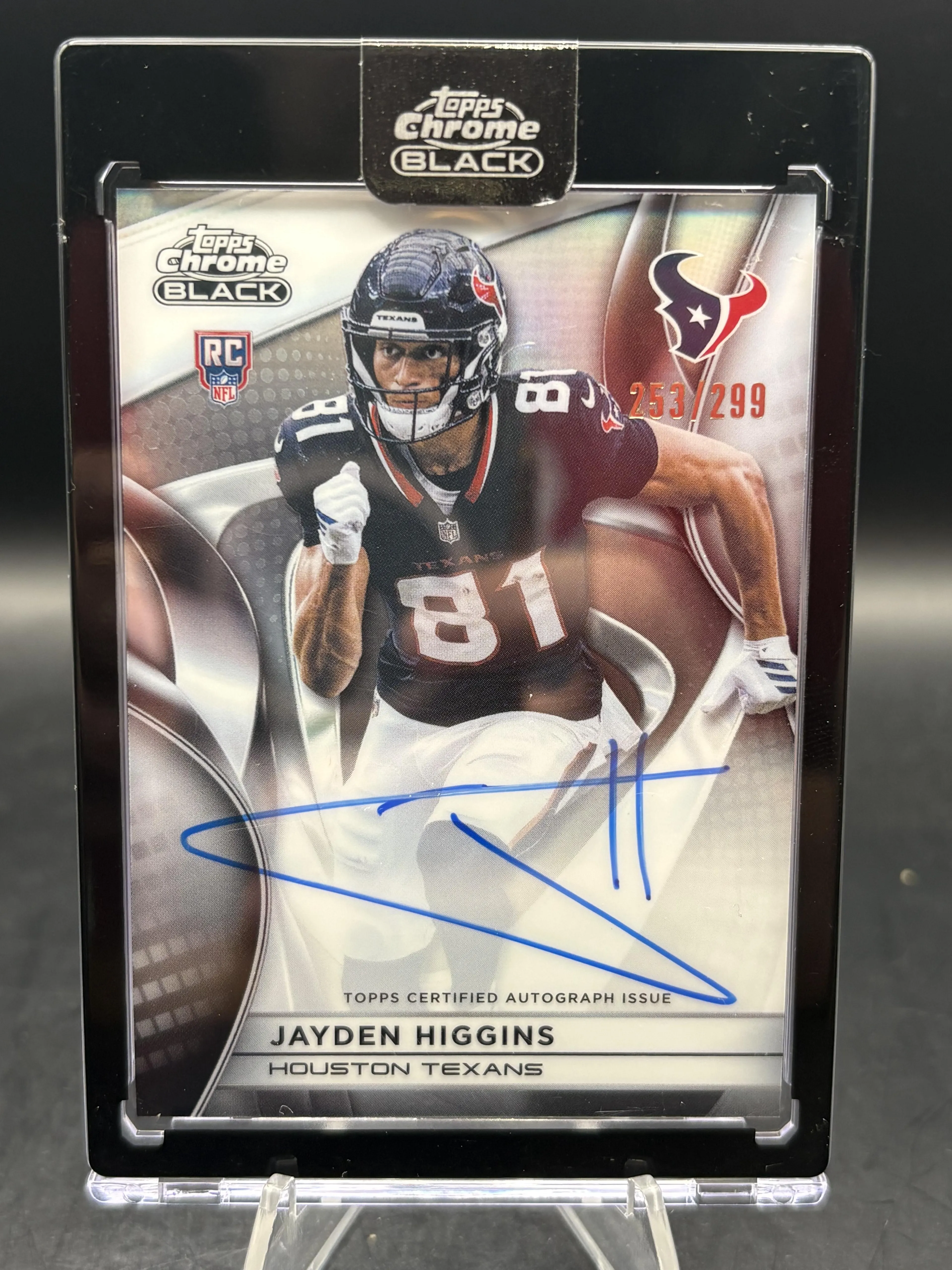 2025 Topps Chrome Black #RAU-JH Jayden Higgins Rookie Autographs #/299