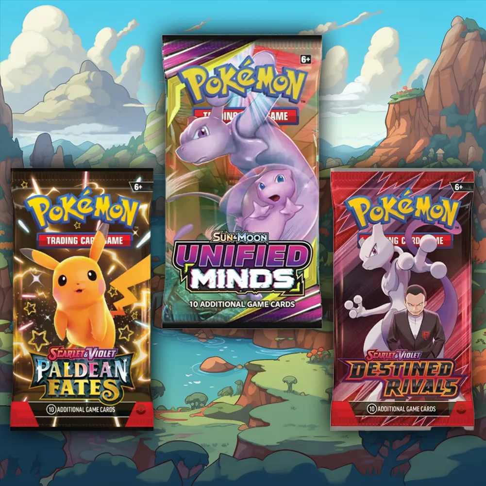3 PACK MEW & MEWTWO BUNDLE - Unified Minds | Paldean Fates | Destined Rivals