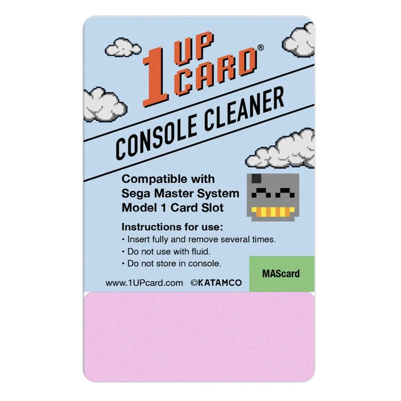 1UPcard™ Video Game Console Cleaner Compatible with Sega Master System Model 1 Card Slot
