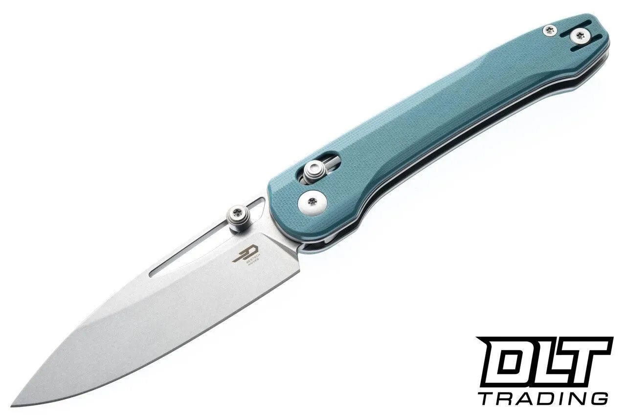 Bestech Knives Cobber - Misty Blue G-10 - Stonewashed 14C28N Blade