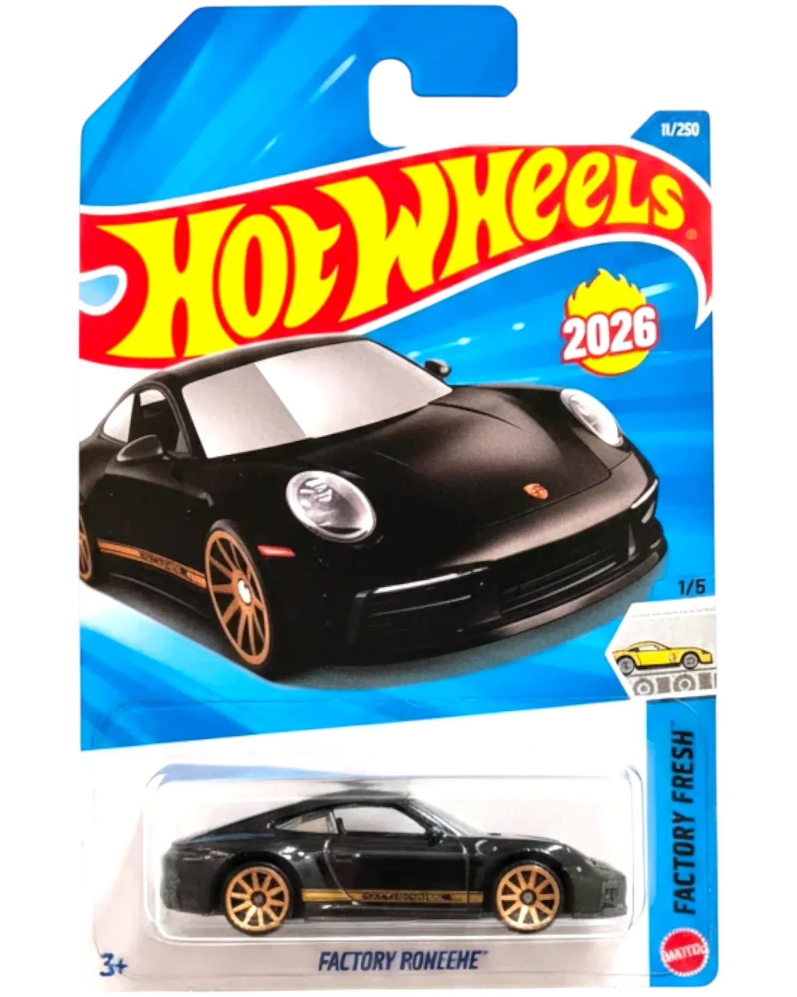 Scratch & Dent Hot Wheels Porsche 911 Carrera T Factory Fresh #1/5 #15/250