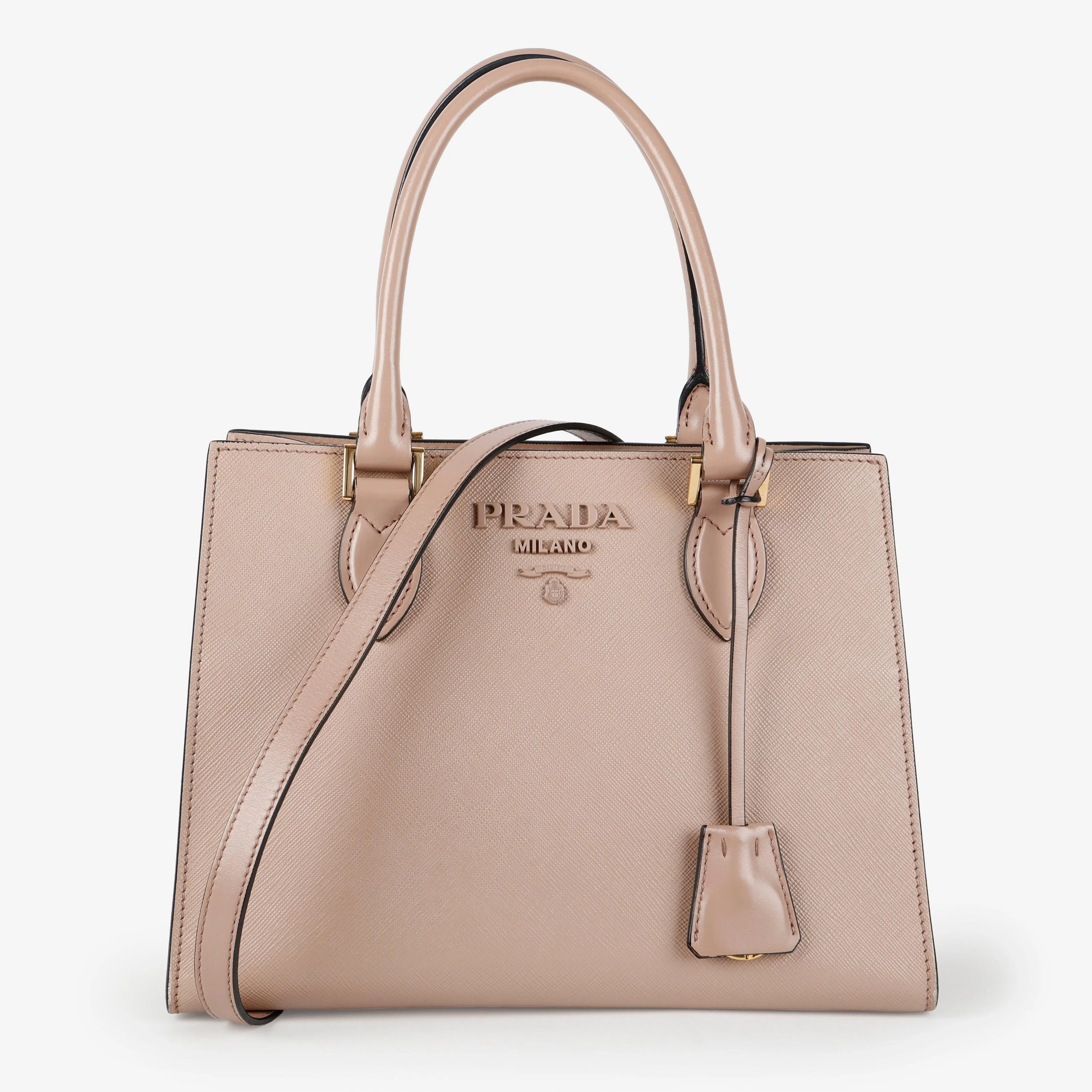 Medium 2 Way Saffiano Tote, Blush Pink
