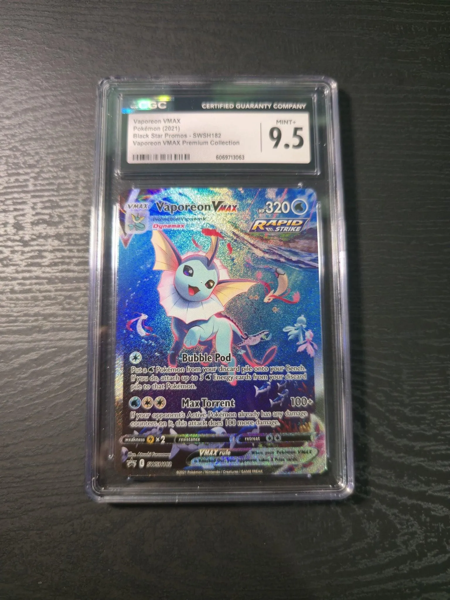 2021 Pokémon Black Star Promo Vaporeon VMAX SWSH182 CGC Mint+ 9.5