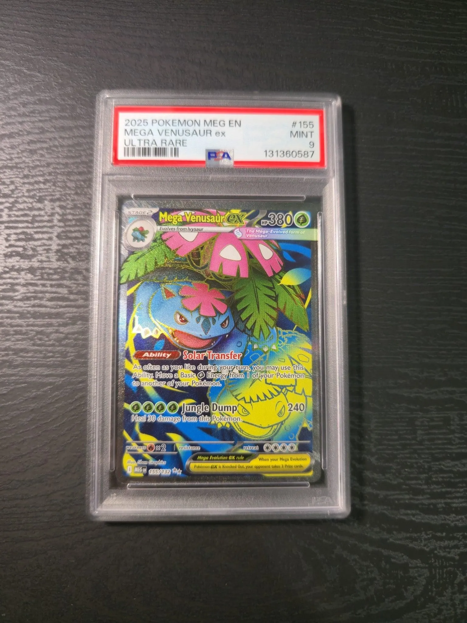2025 Pokémon Mega Evolution Mega Venusaur ex Ultra Rare #155/132 PSA 9 Mint