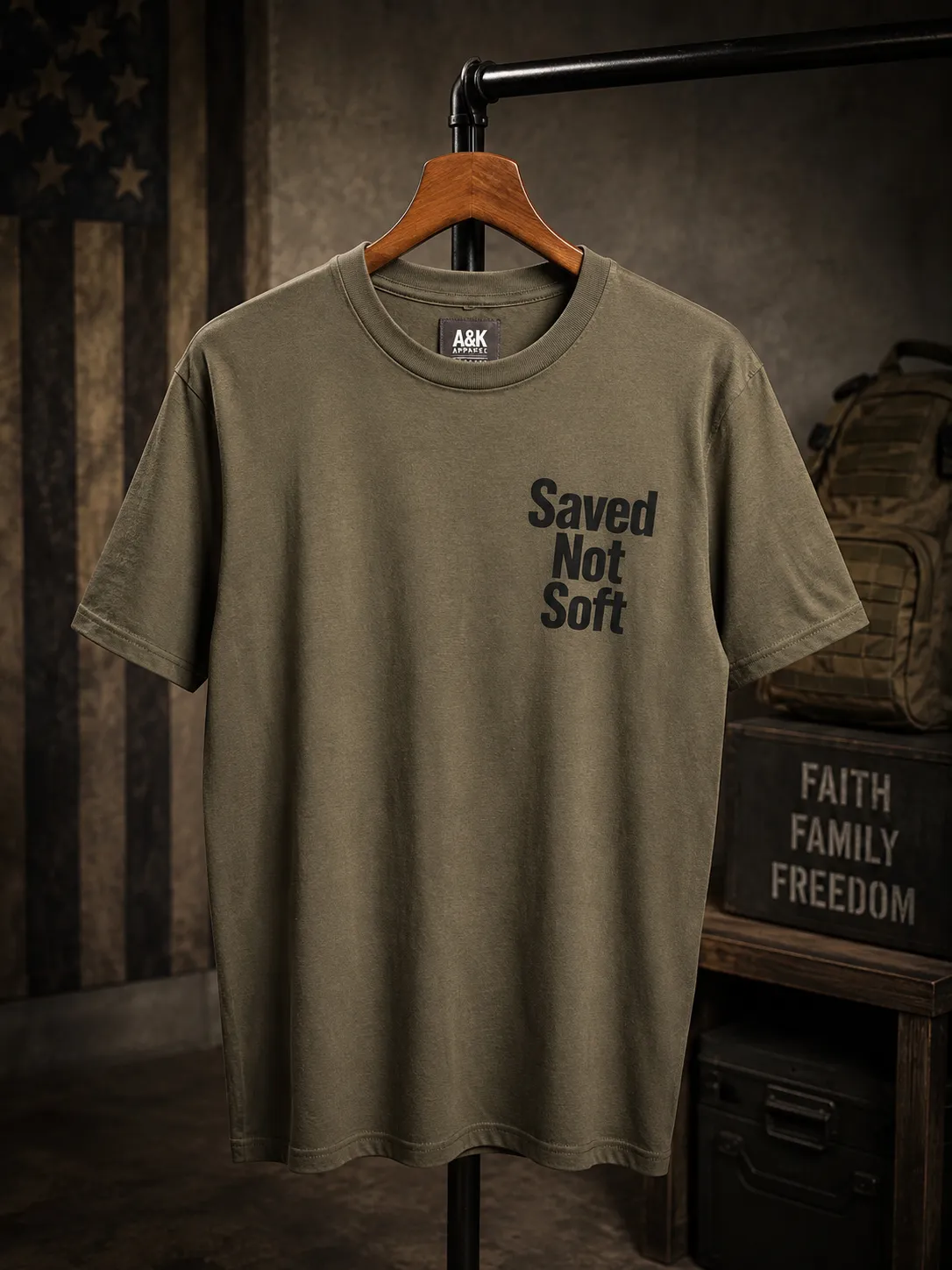Saved Not Soft – Olive Faith Tee | A&K Apparel