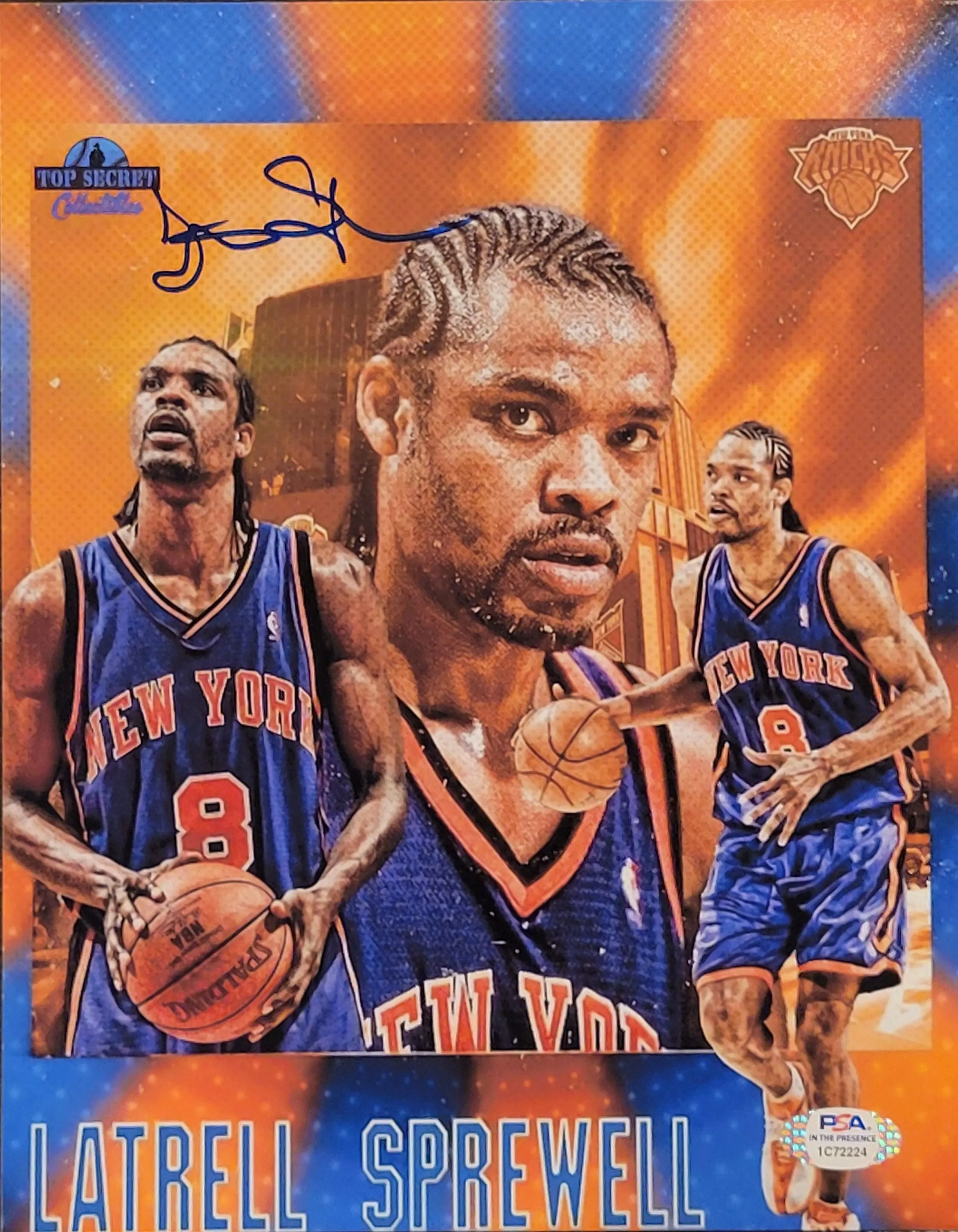 Latrell Sprewell NY Knicks Signed 8x10