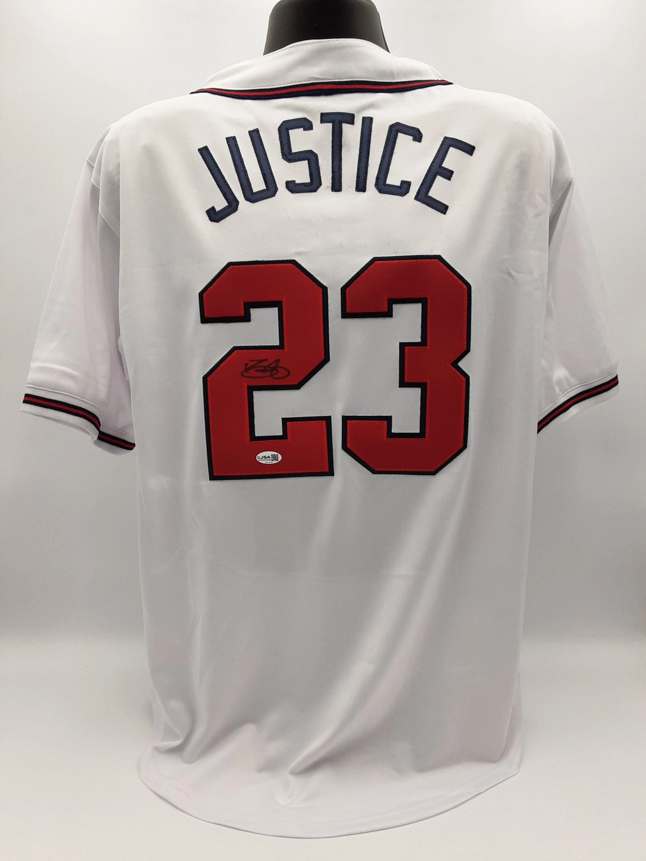 David Justice Authentic Signed Pro Style Jersey Autographed JSA R2