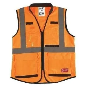 Milwaukee Tool High Visibility Vest,S/M,Orange/Red 48-73-5091 - All