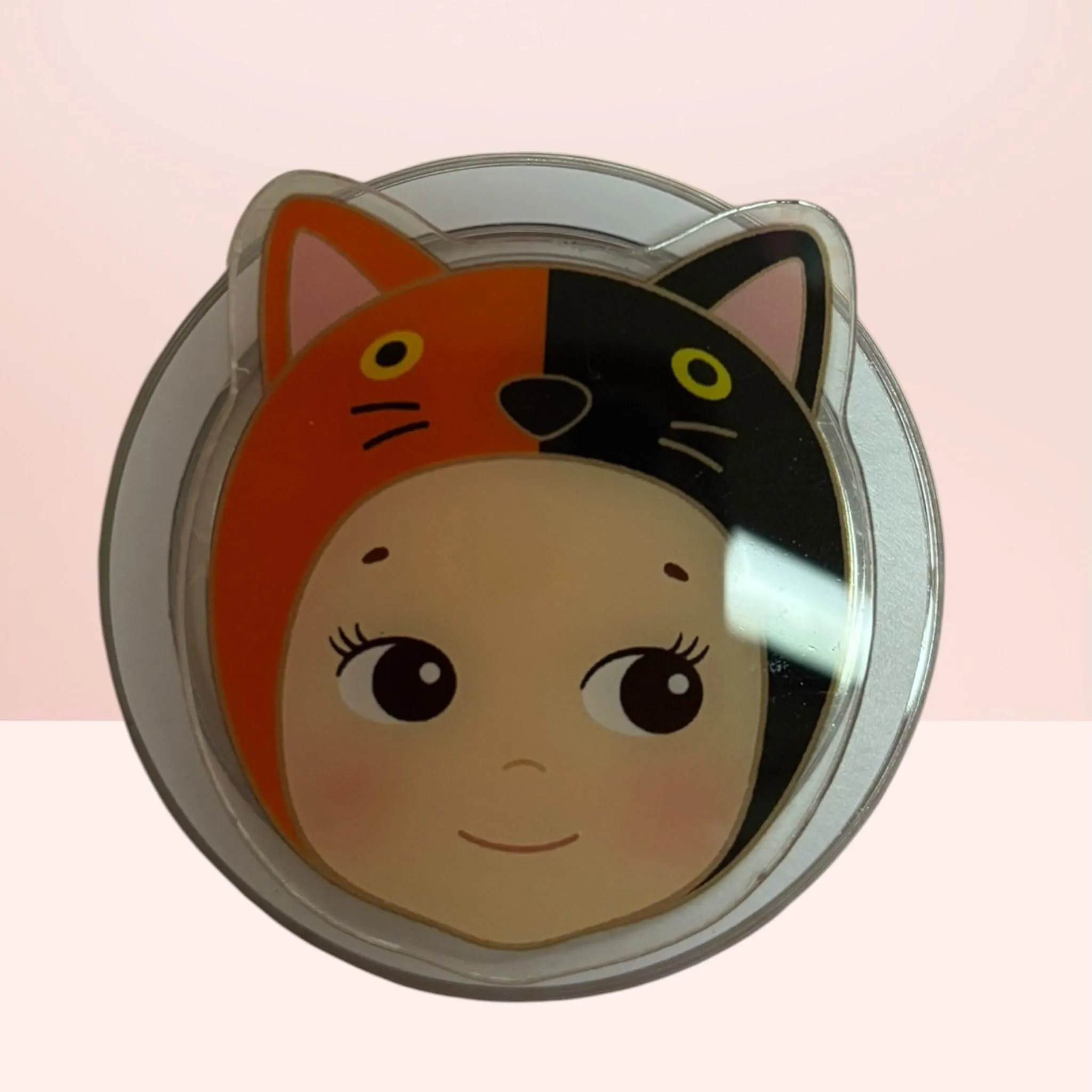 Orange/black cat pop socket
