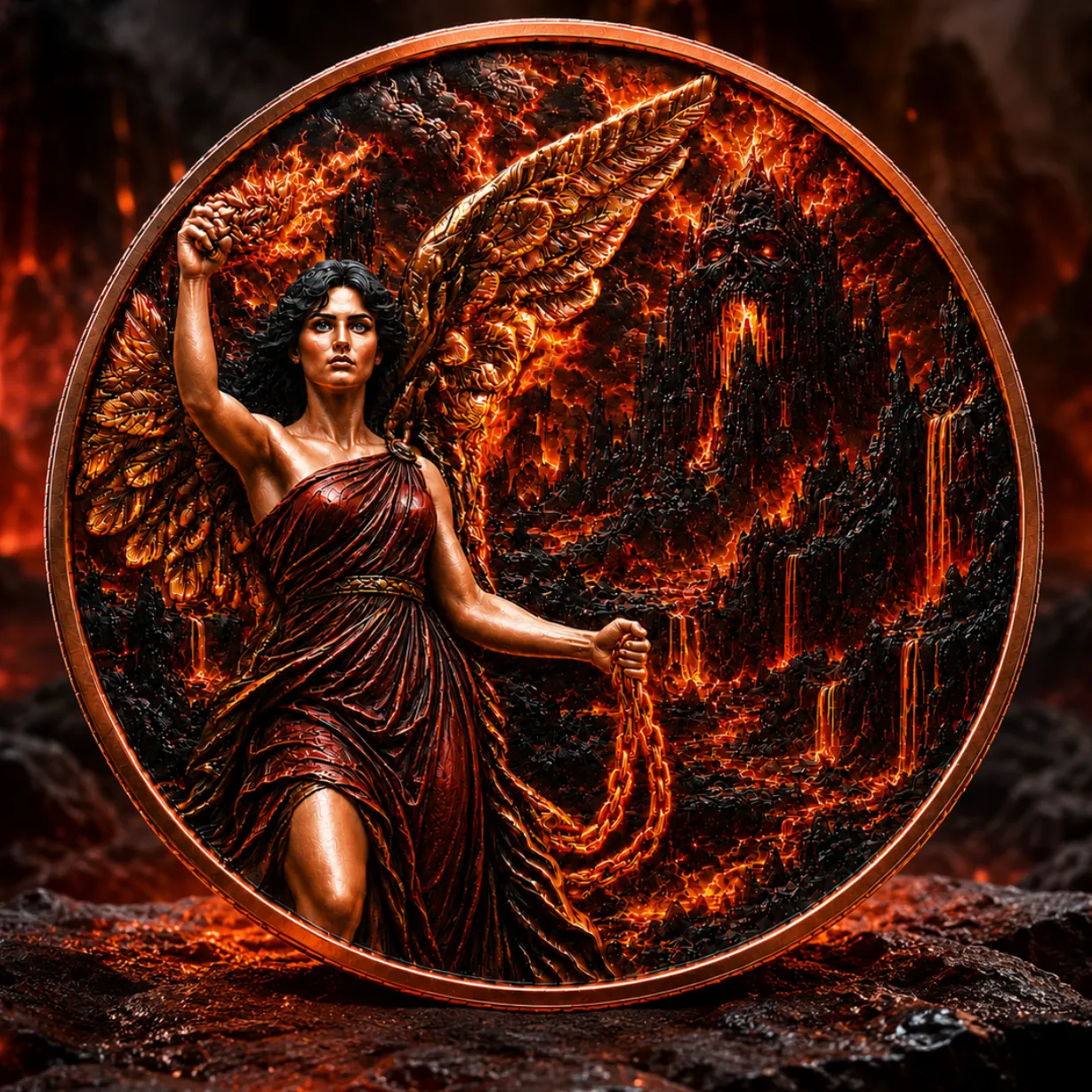 In Stock! KILO! 2026 Dark Angel .999 Copper Round (Ultra Limited Mintage)