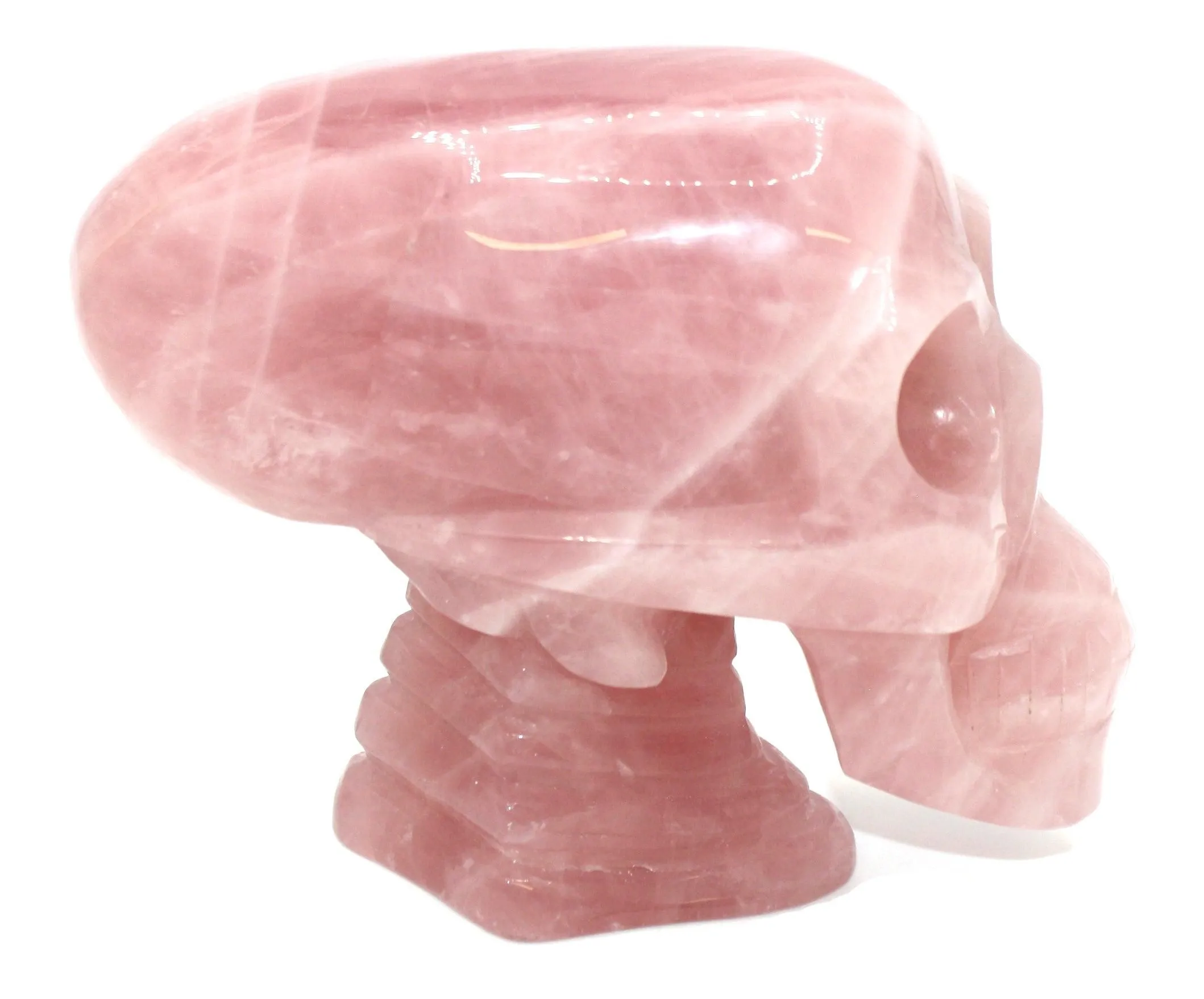 Alien Rose Quartz Skull