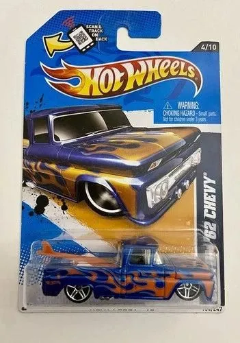 Hot Wheels 2012 HW Heat Fleet 12 Custom '62 Blue/Orange Chevy Diecast Model Car