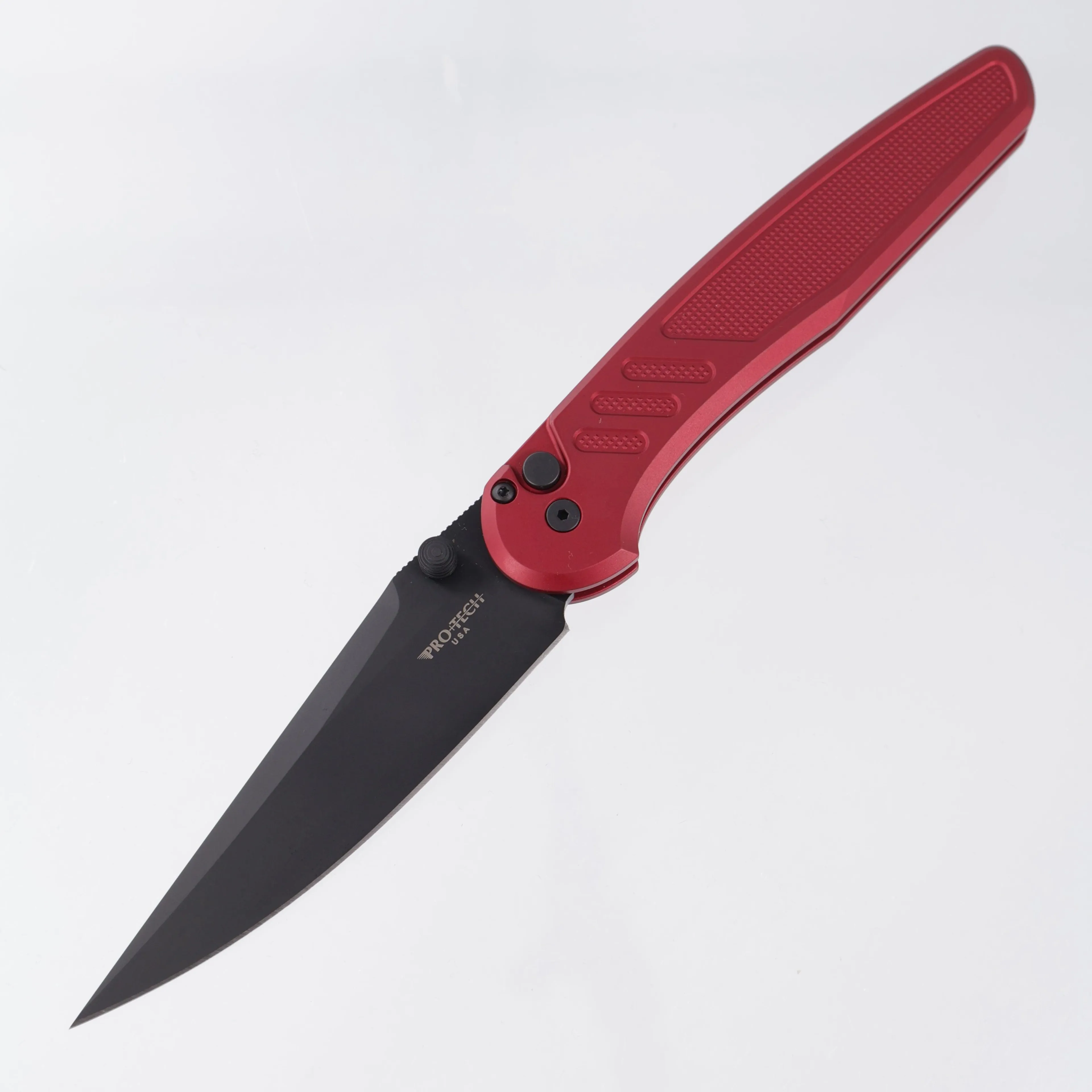 Pro-Tech Avalon - Red Knurled Aluminum - DLC Magnacut - PN1103-RED