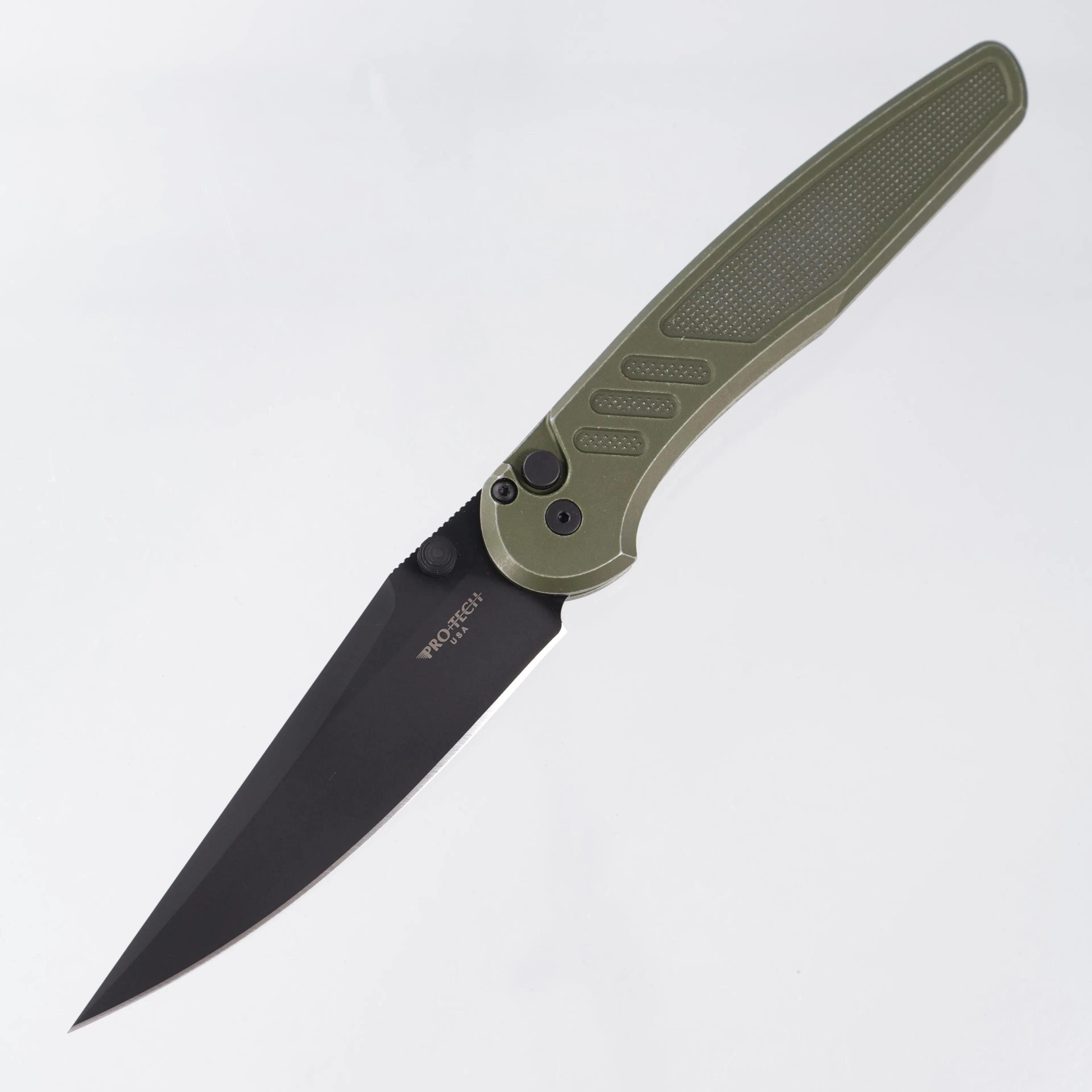 Pro-Tech Avalon - Green Battleworn Knurled Aluminum - DLC Magnacut - PN1103-BW GREEN