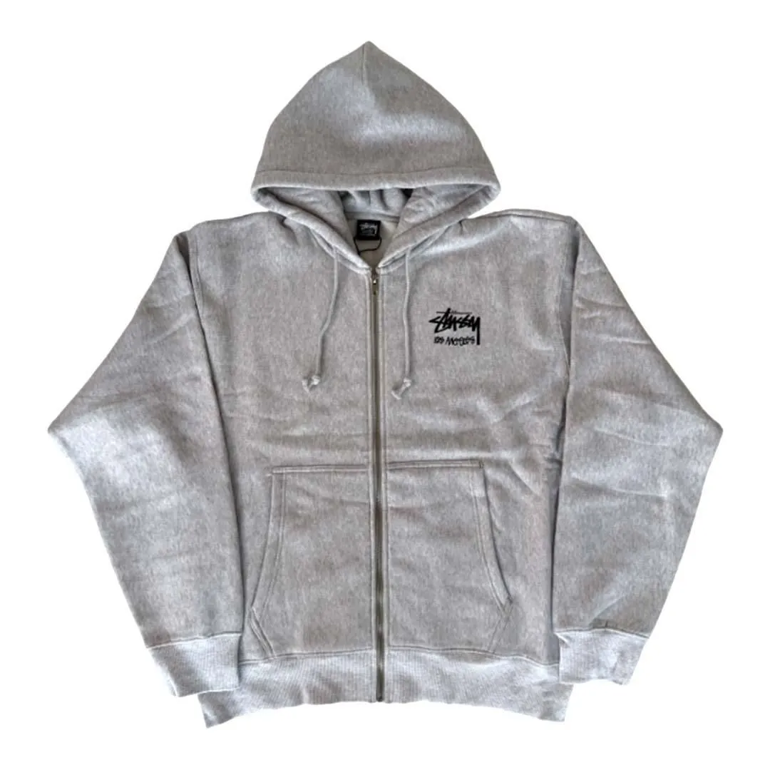 Stussy Ash Heather Grey Chapter Los Angeles Zip Up Hoodie