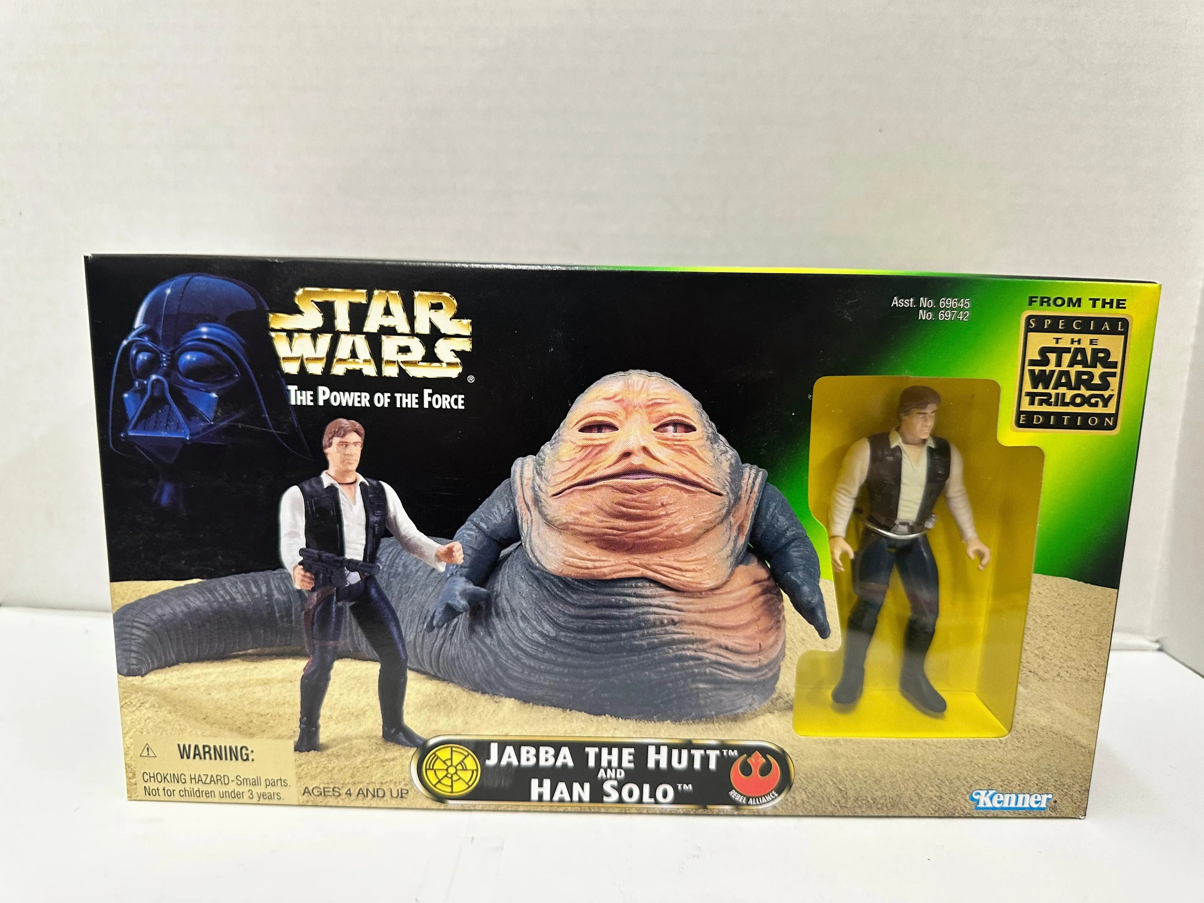 Star Wars The Power of the Force Jabba the Hutt and Han Solo Kenner 1997 Sealed