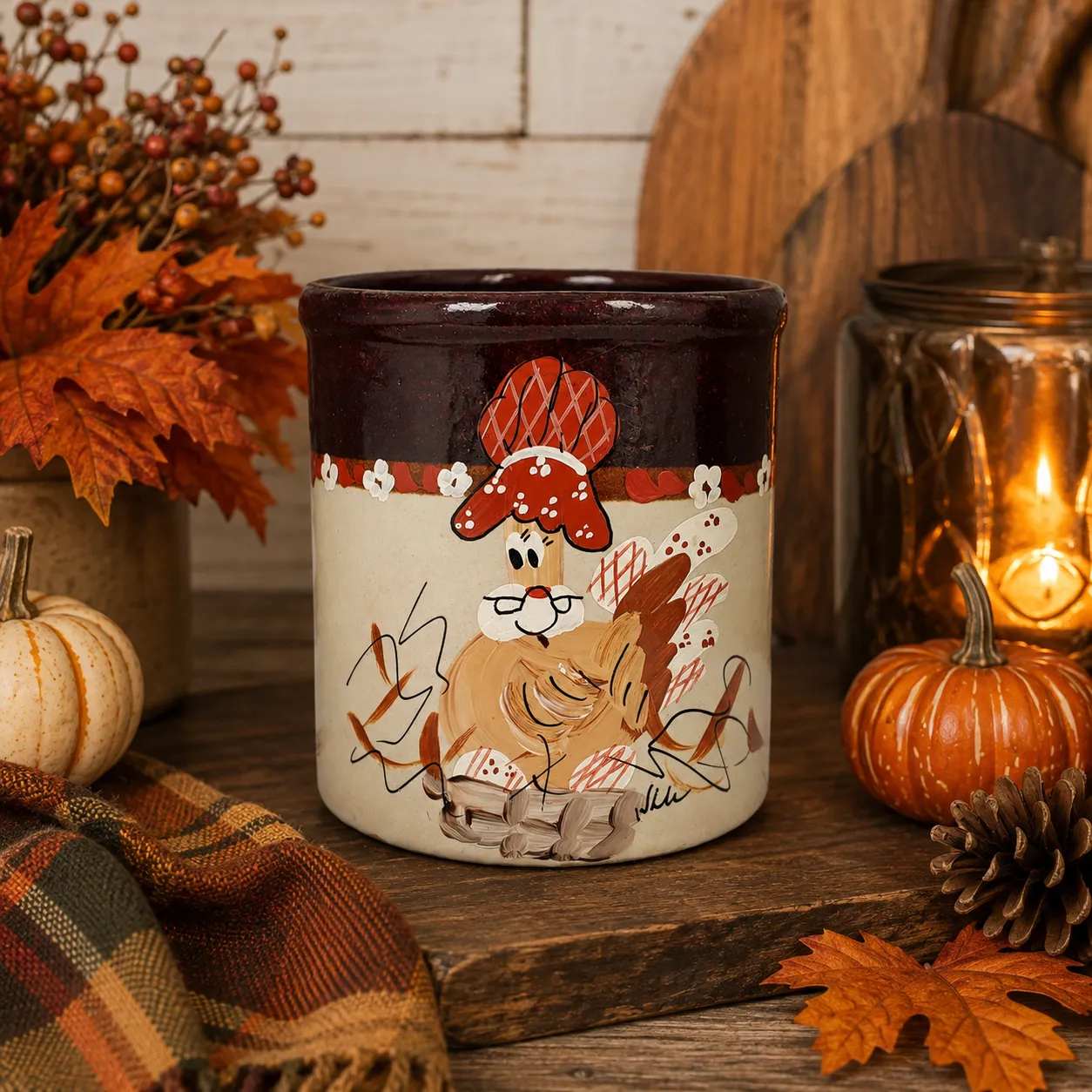 Vintage Roseville Pottery Nest on Nest Crock