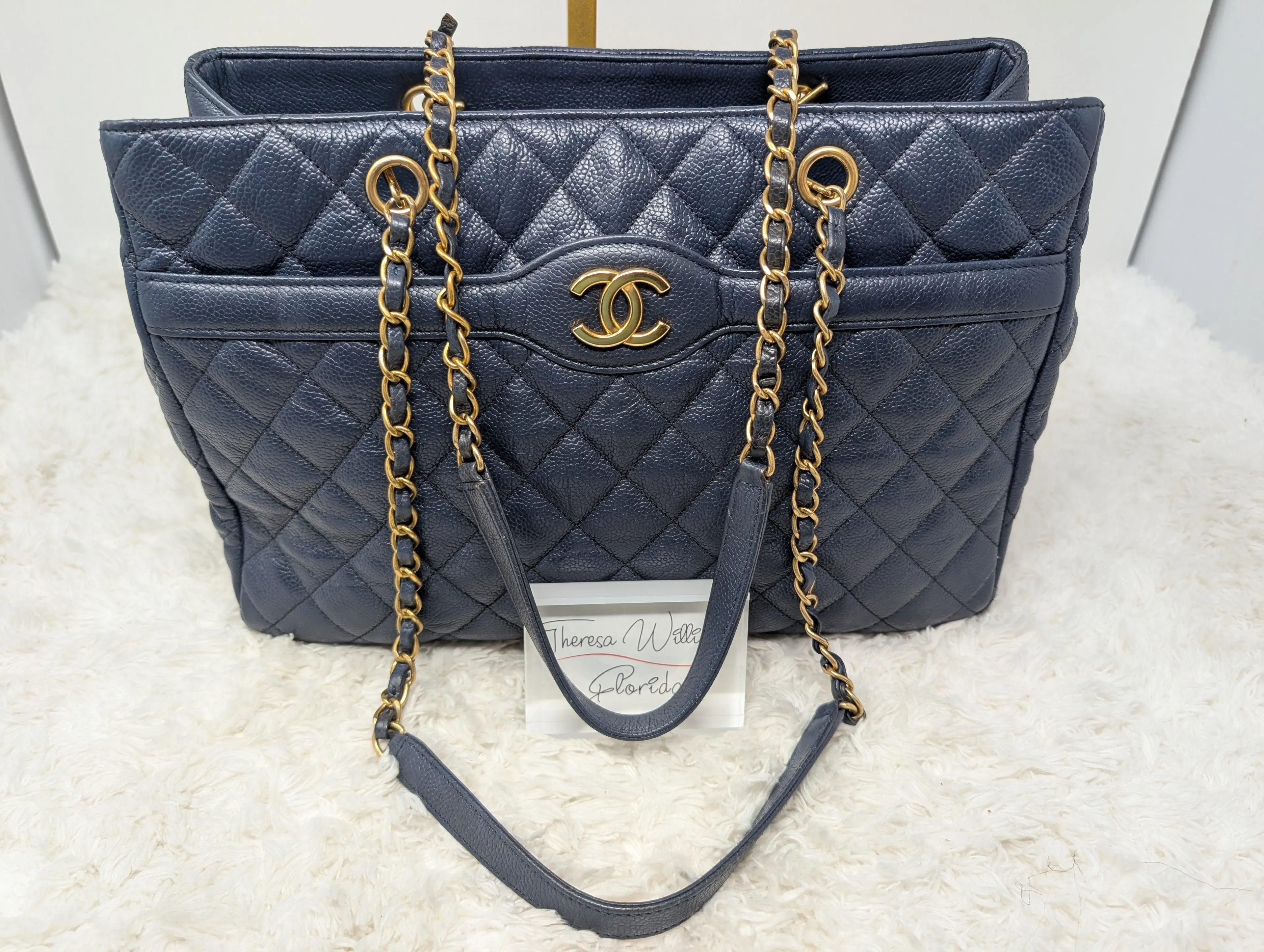 CHANEL BLUE CAVIAR TOTE