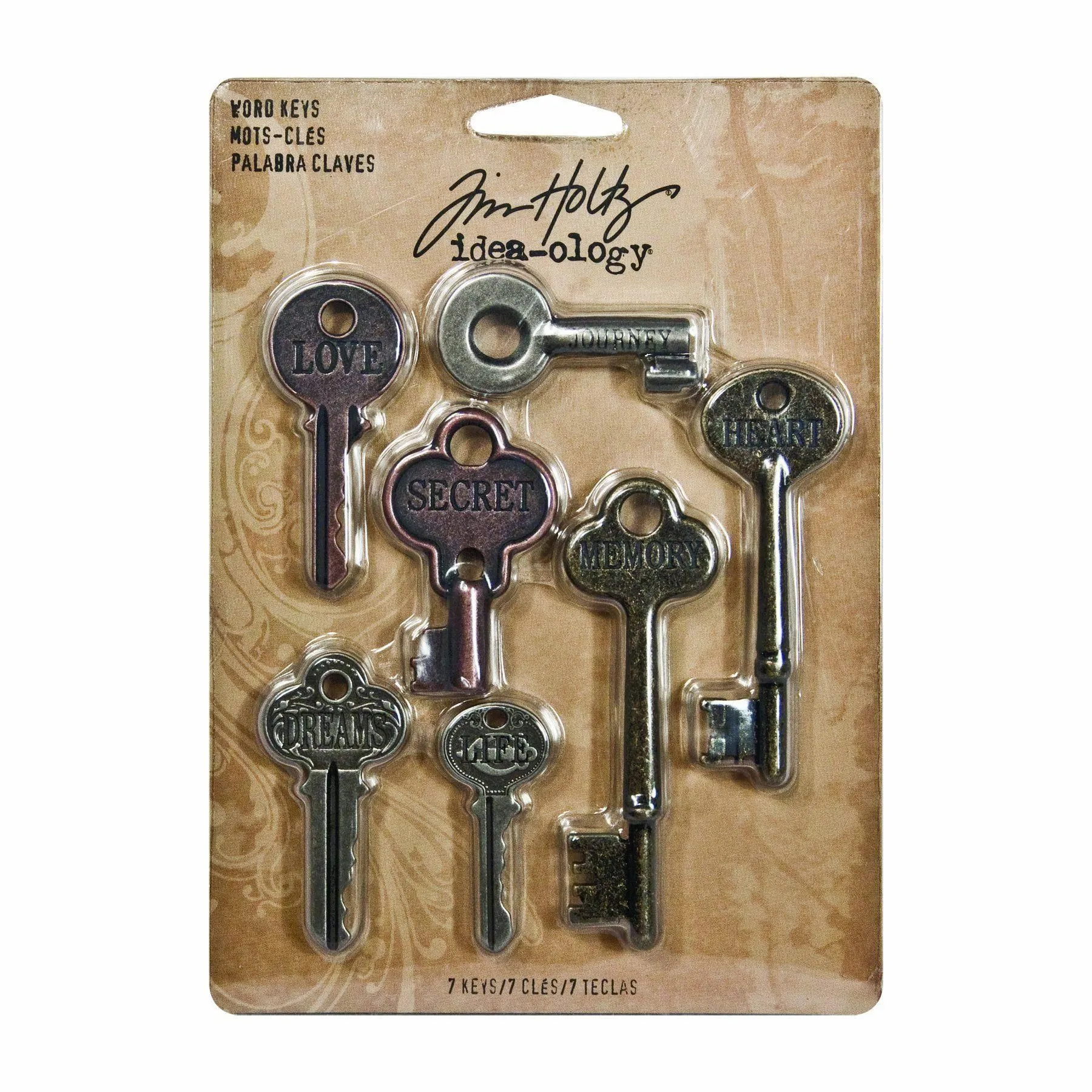 Tim Holtz Idea-Ology Metal Word Keys 1.5" To 3"