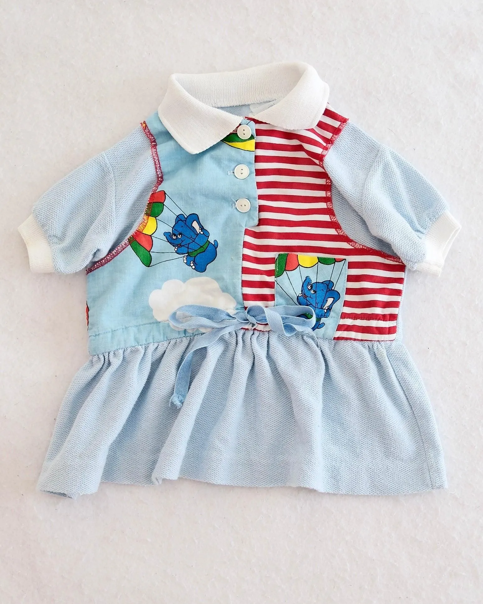 Vintage Youngland Parachuting Elephant Peplum Top, size 3T