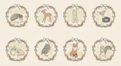 Moda | My Secret Garden | Secret Garden Animal 8-Square Panel | Panel Cloud | 20958-11