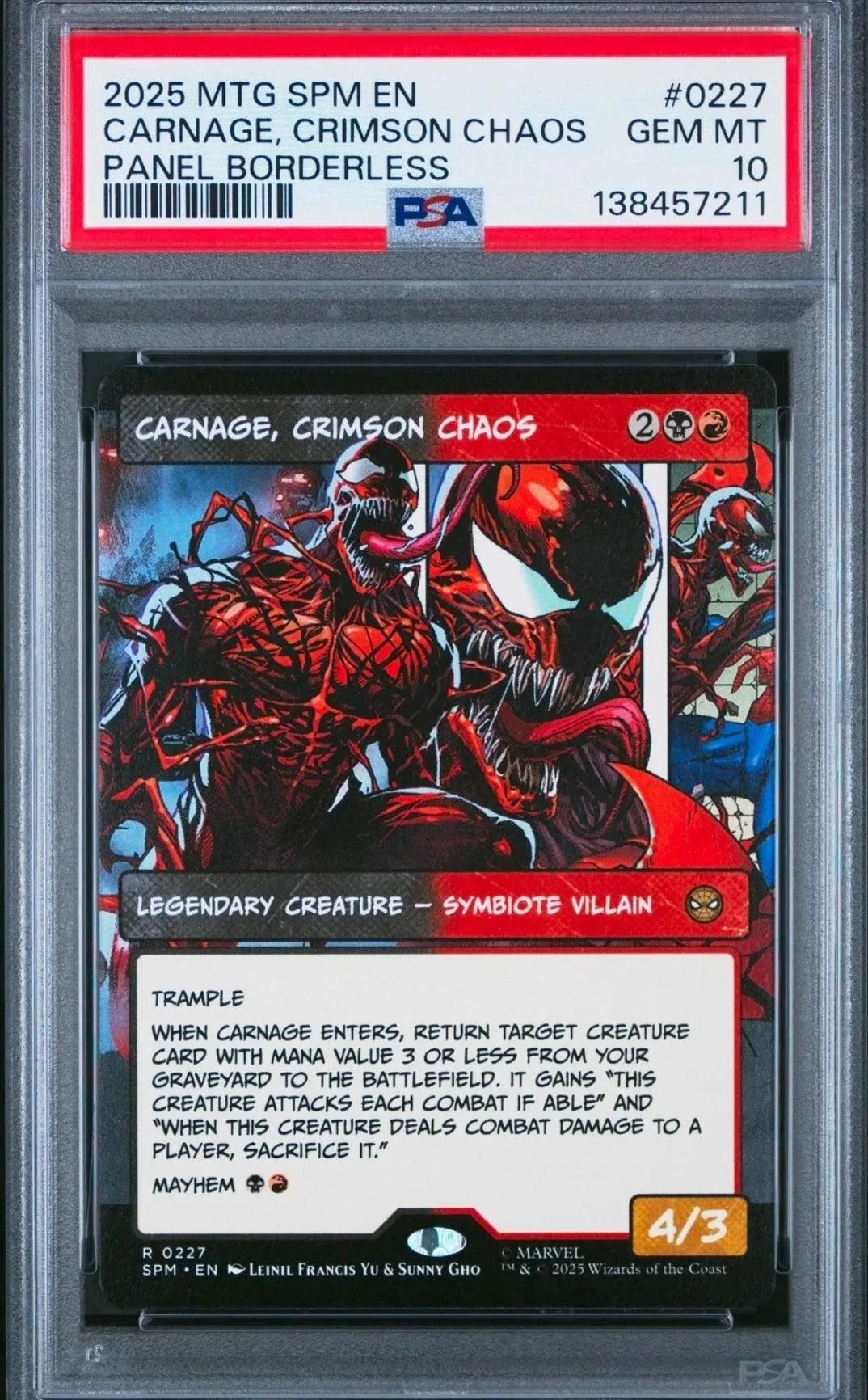 MTG Carnage, Crimson Chaos Borderless 2025 PSA Graded 10