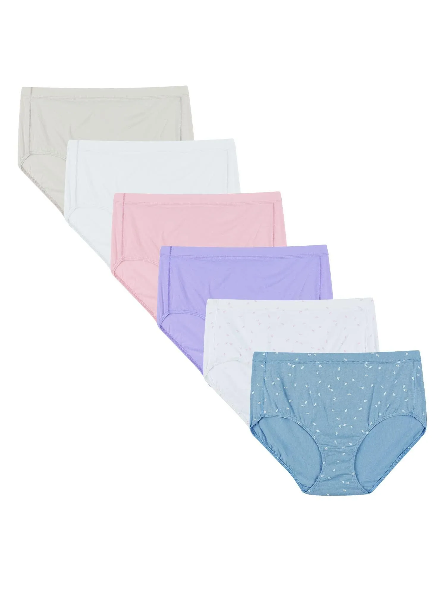 Hanes Women's Pure Comfort Briefs 6-Pack, Asst Colors Medium Size 6