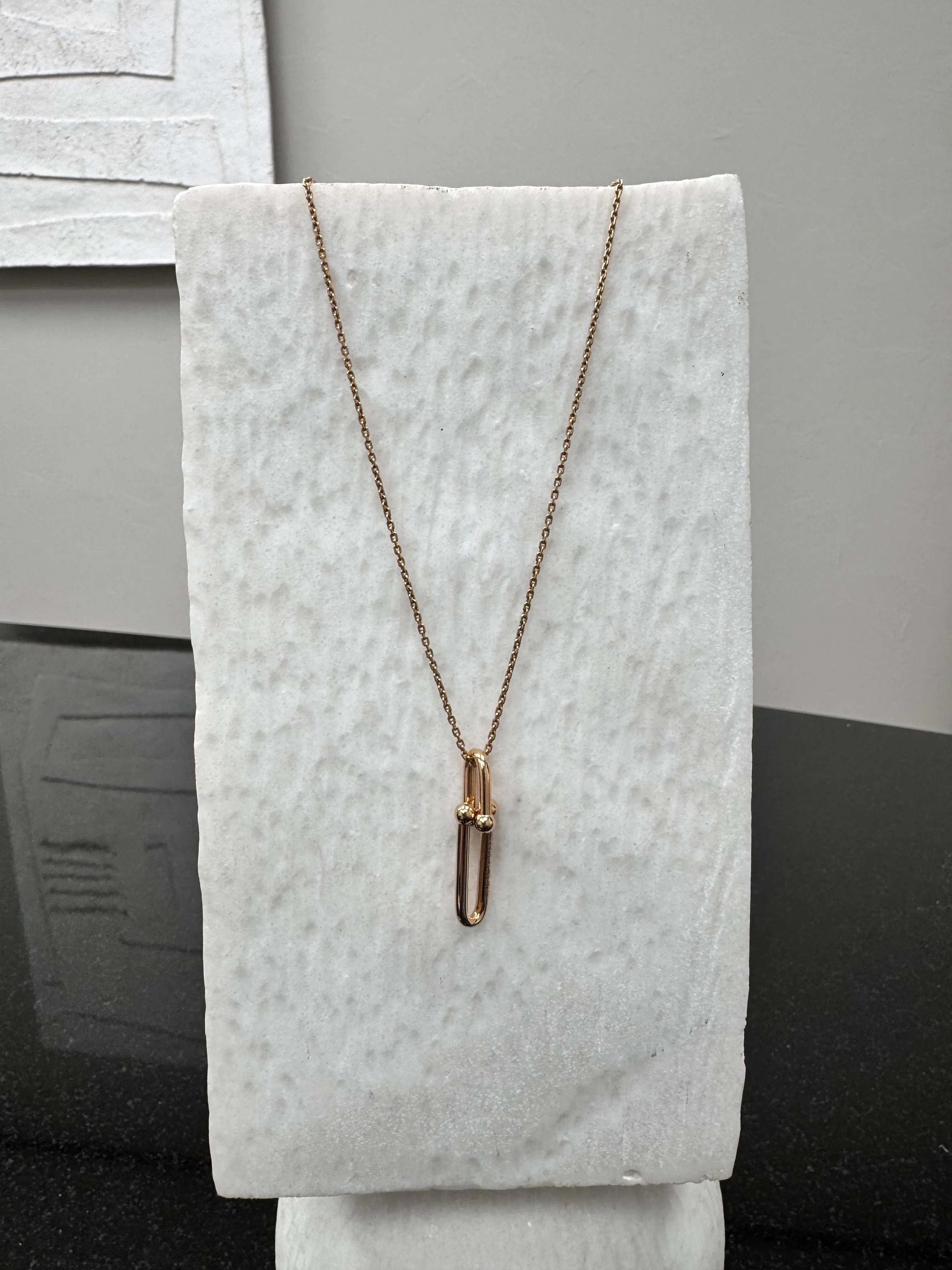 Tiffany & Co. Rose Gold Tone Link Pendant Necklace