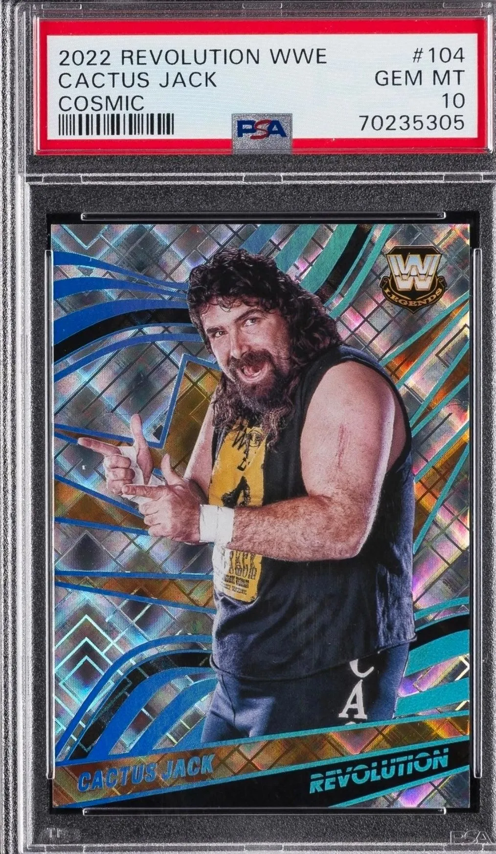 WWE 2022 PANINI REVOLUTION COSMIC #104 CACTUS JACK 74/149 PSA 10