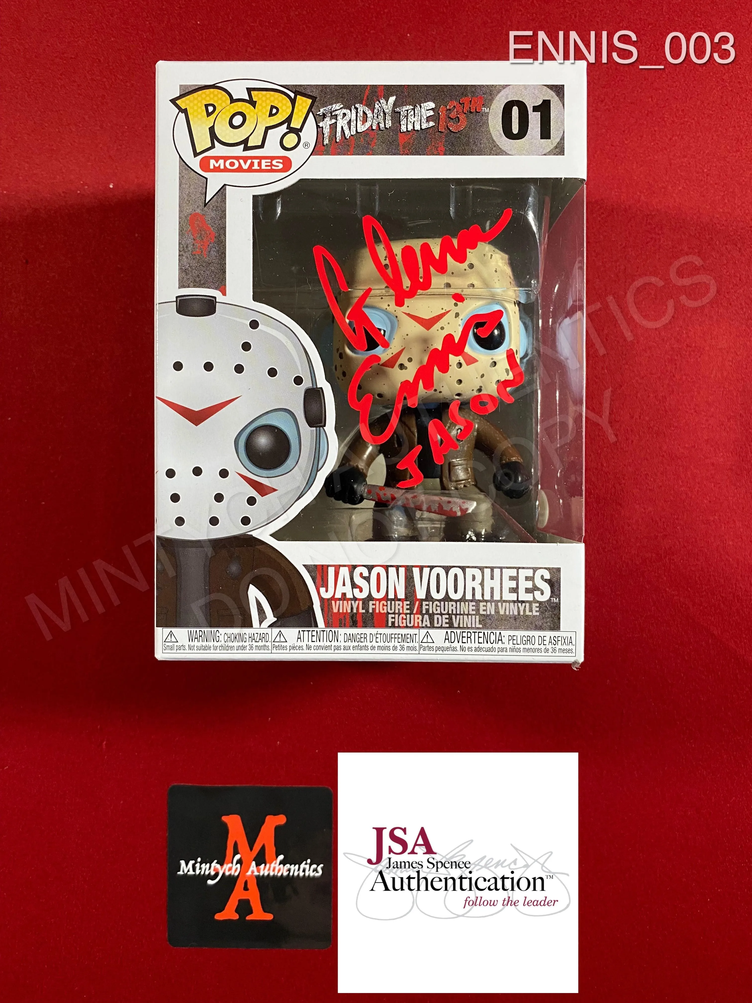 ENNIS_003 - Friday The 13th 01 Jason Voorhees Funko Pop! Autographed By Glenn Ennis