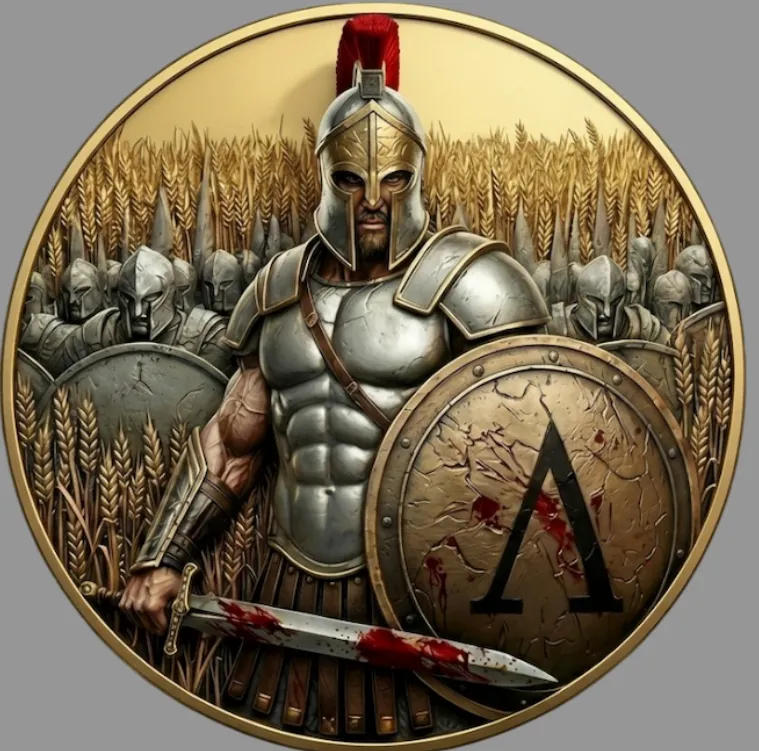 In Stock! Historic Warriors Spartan Army 24k Gilded 5 oz Copper Medal Toromint