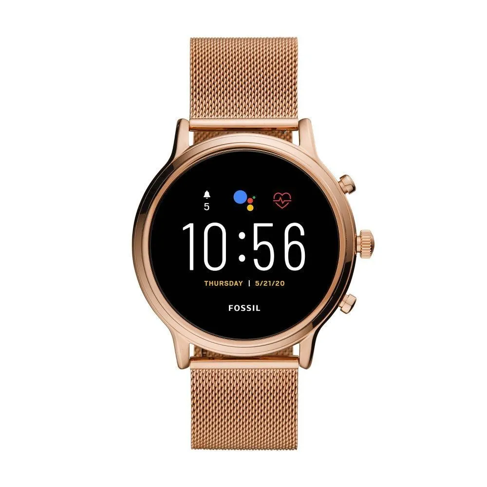 Open-box - Fossil Gen 5 Smartwatch Julianna HR 44mm - Rose Gold-Tone Stainless Steel