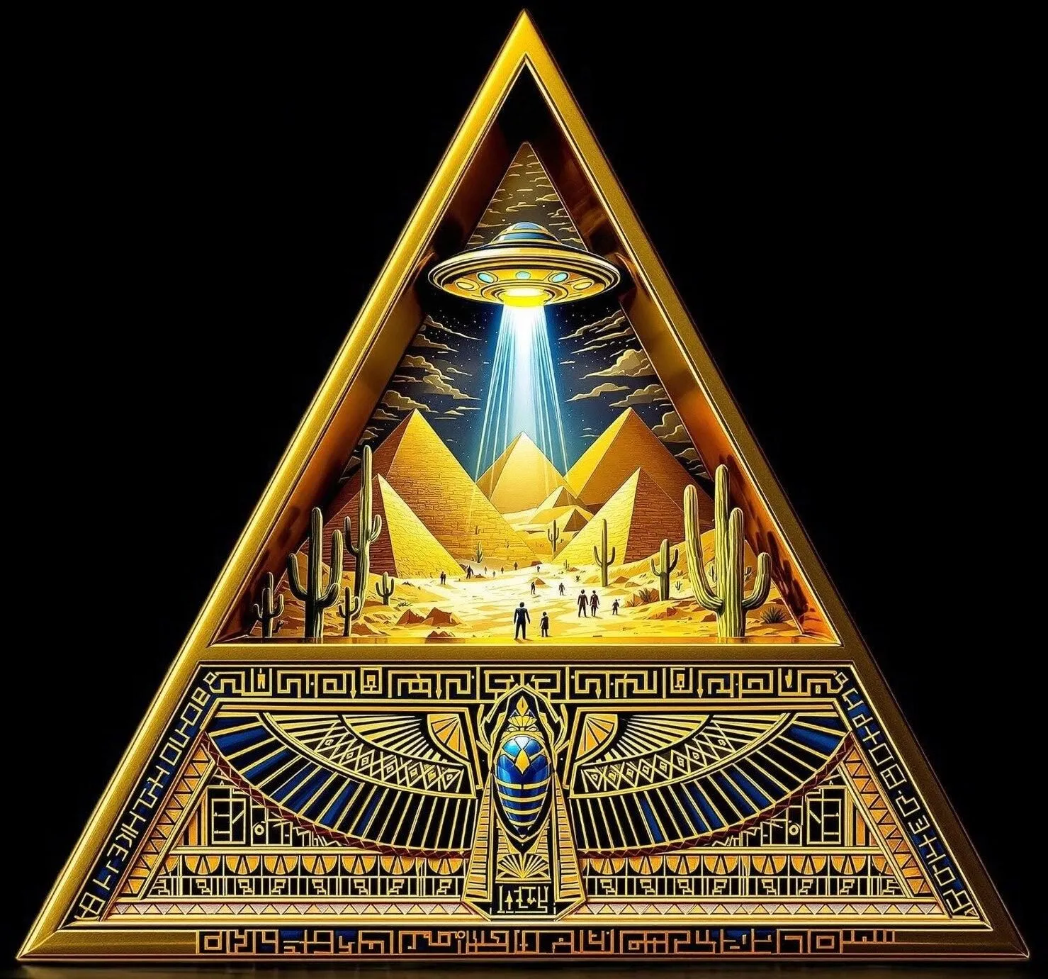 In Stock! Ancient Alien Civilizations: Egypt 24k Gold Gilded 1 oz Copper Medal