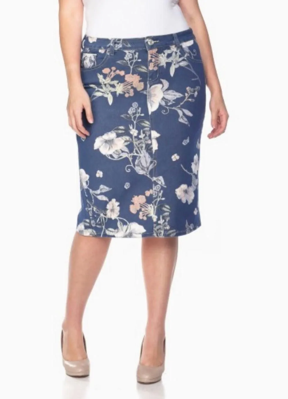 Lily Stone Wash Skirt- Plus