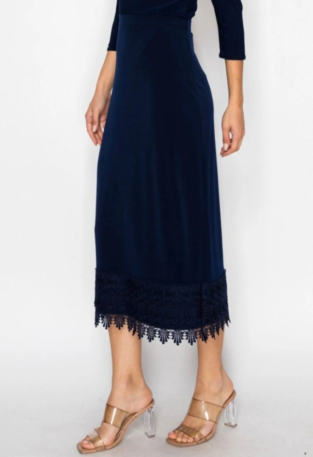Navy Layering Skirt-Long