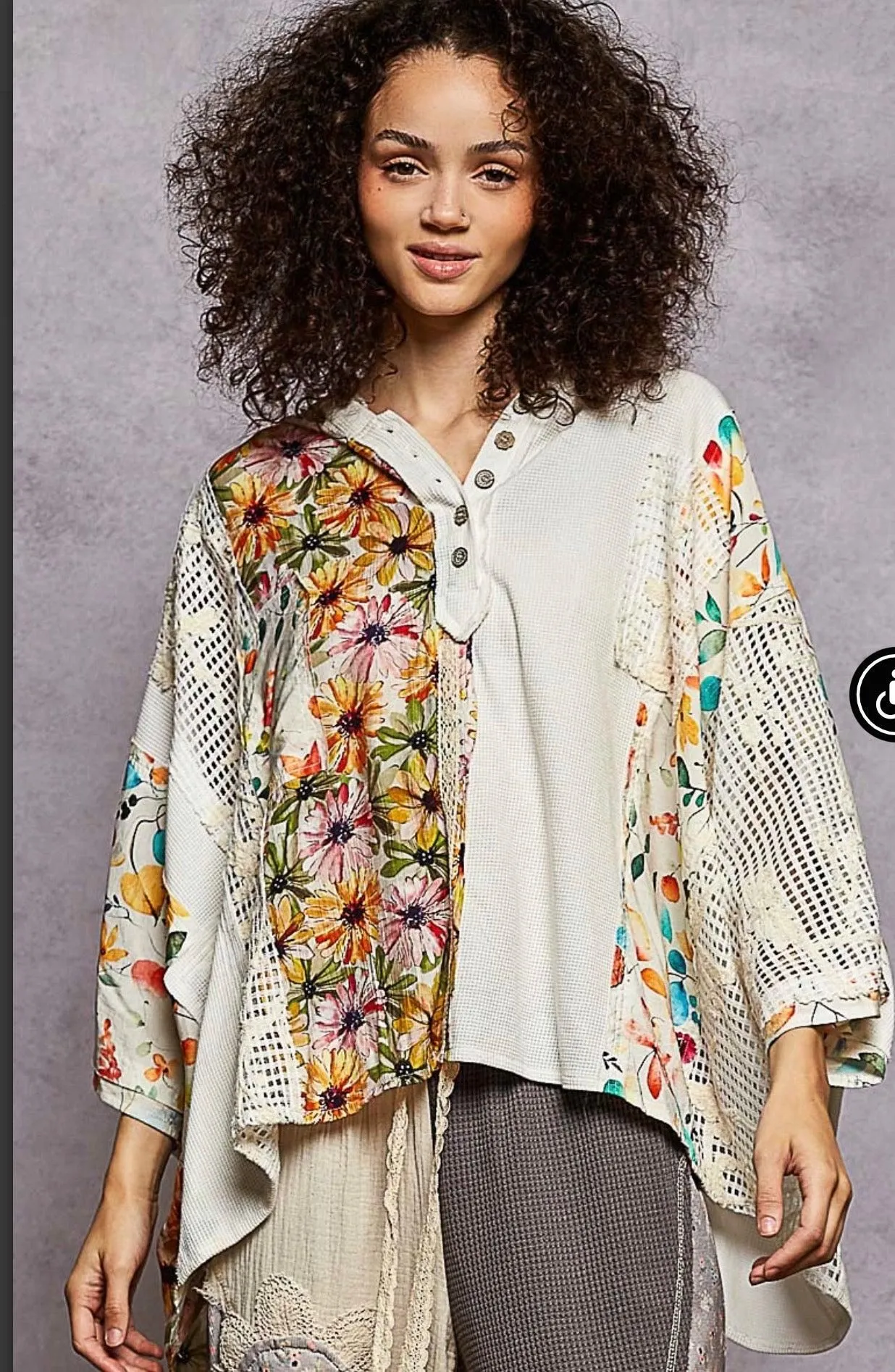 Mixed Fabric Hoodie
