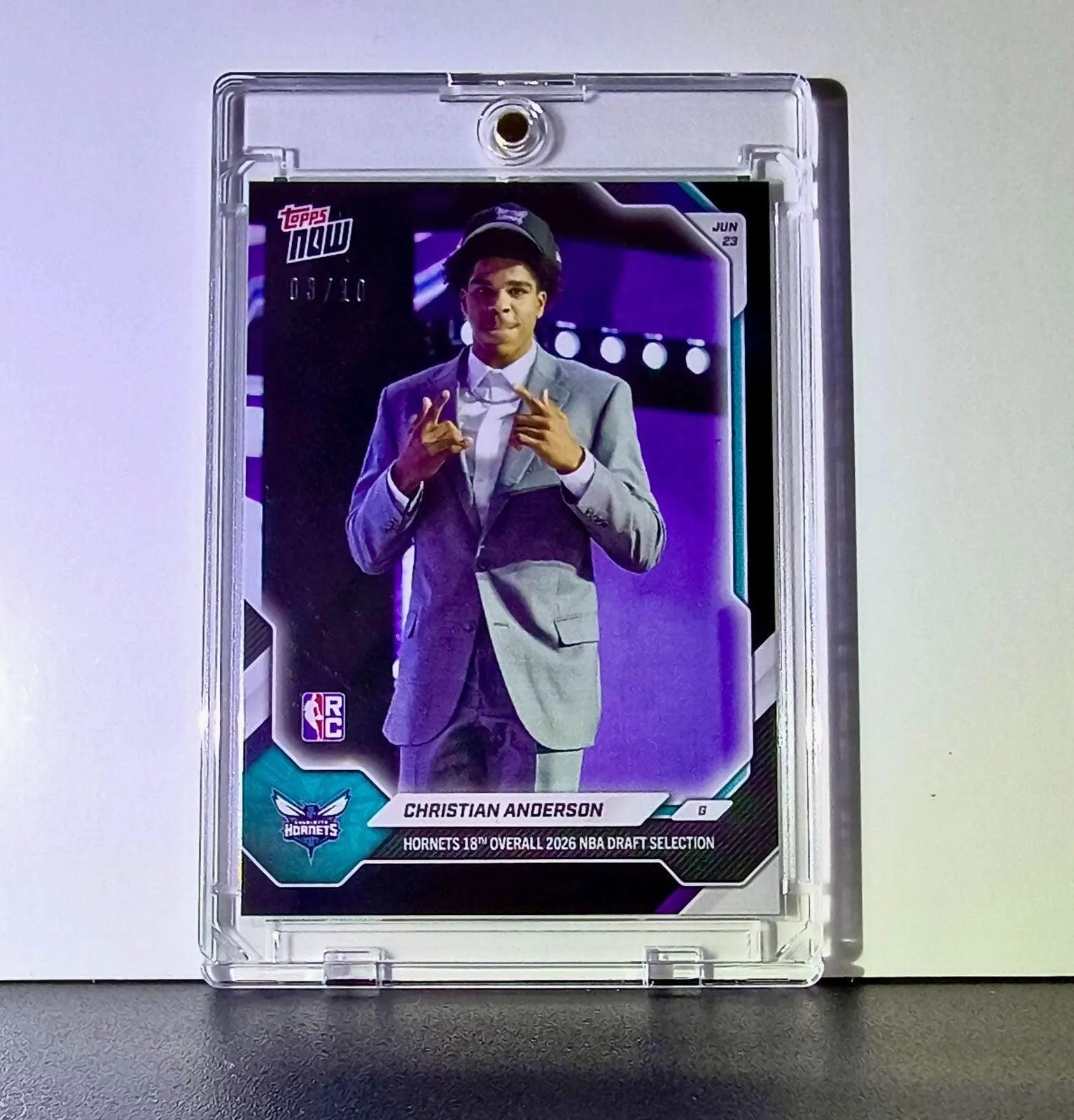 Christian Anderson Jr. Rookie 2026-27 Topps NBA Draft Black Foil 03/10 Hornets