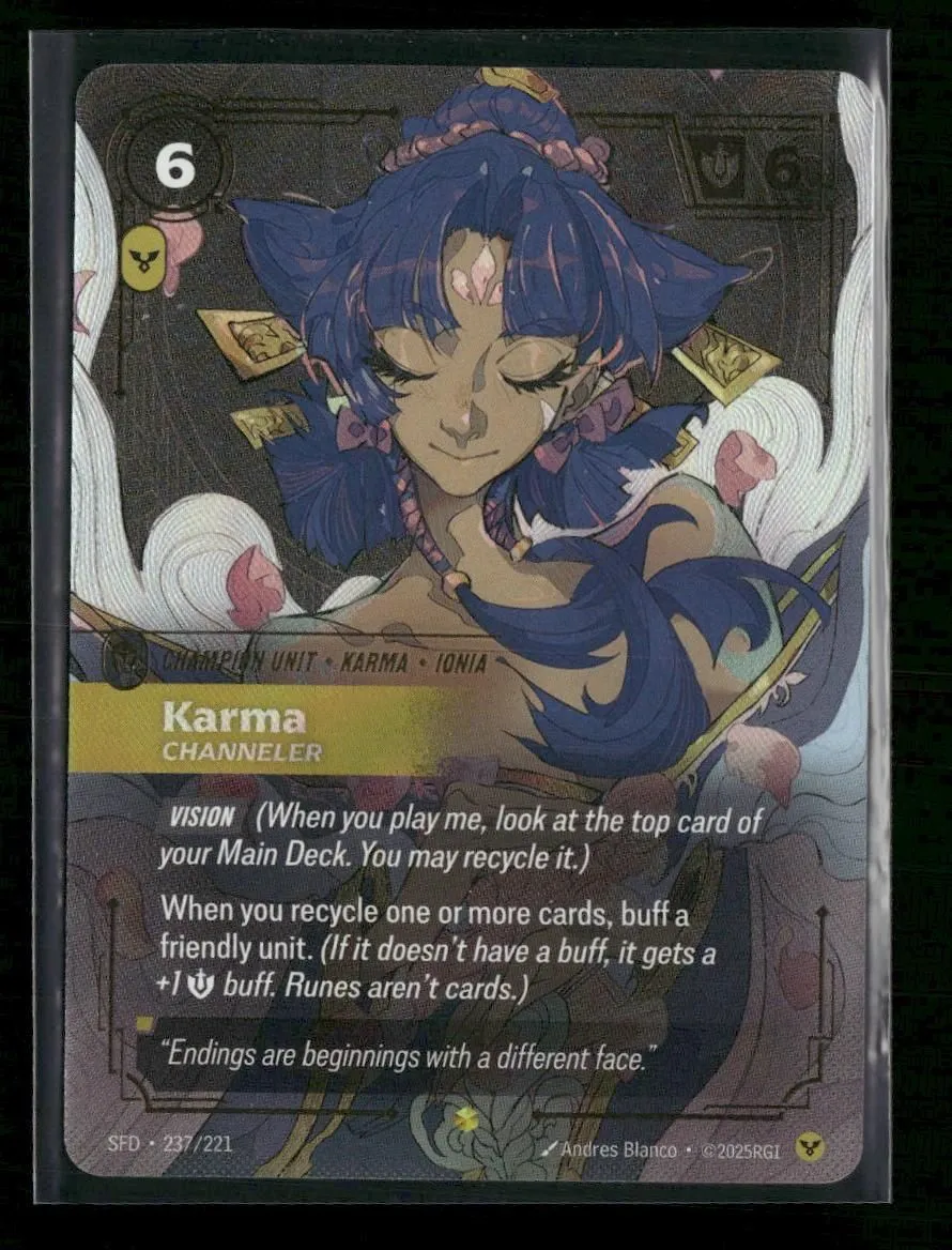 Karma - Channeler (Overnumbered) #237/221 Foil Showcase - Riftbound Spiritforged