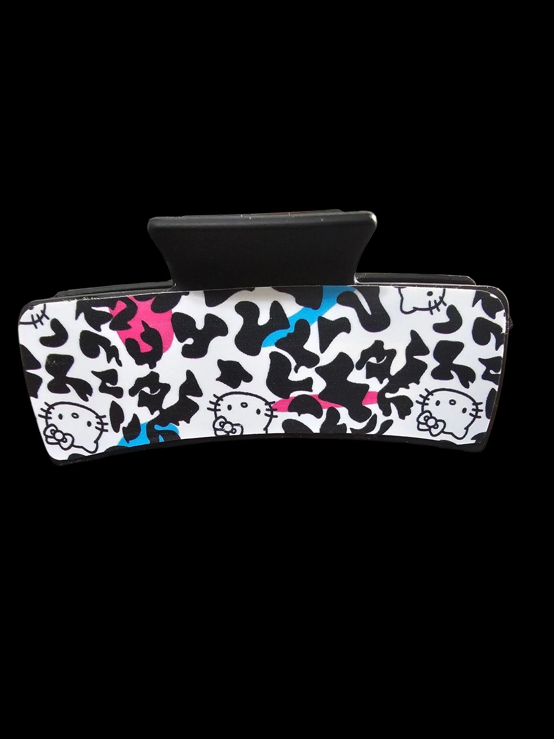 3005 Hello Kitty Animal Print Leather Hair Claw Clip